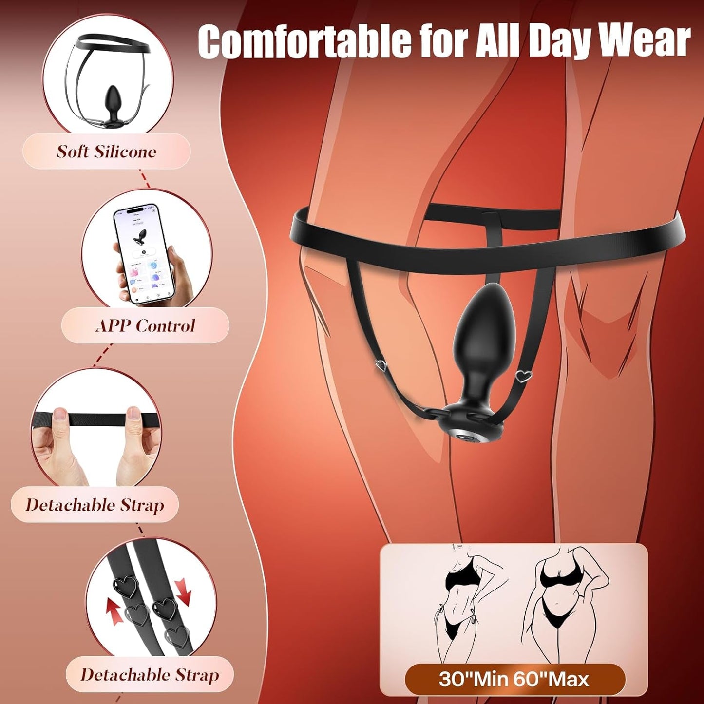 VelvetBound App Control Wearable Vibrating Butt Plug - Vixen Adult Playroom