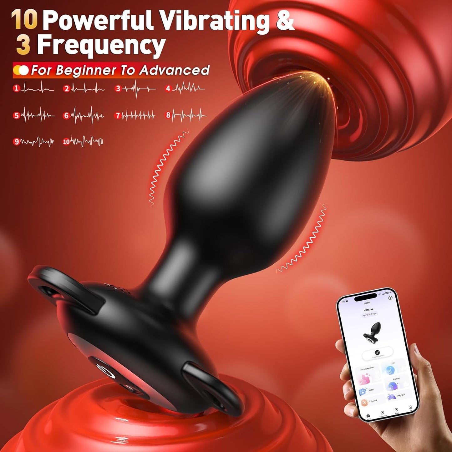 VelvetBound App Control Wearable Vibrating Butt Plug - Vixen Adult Playroom