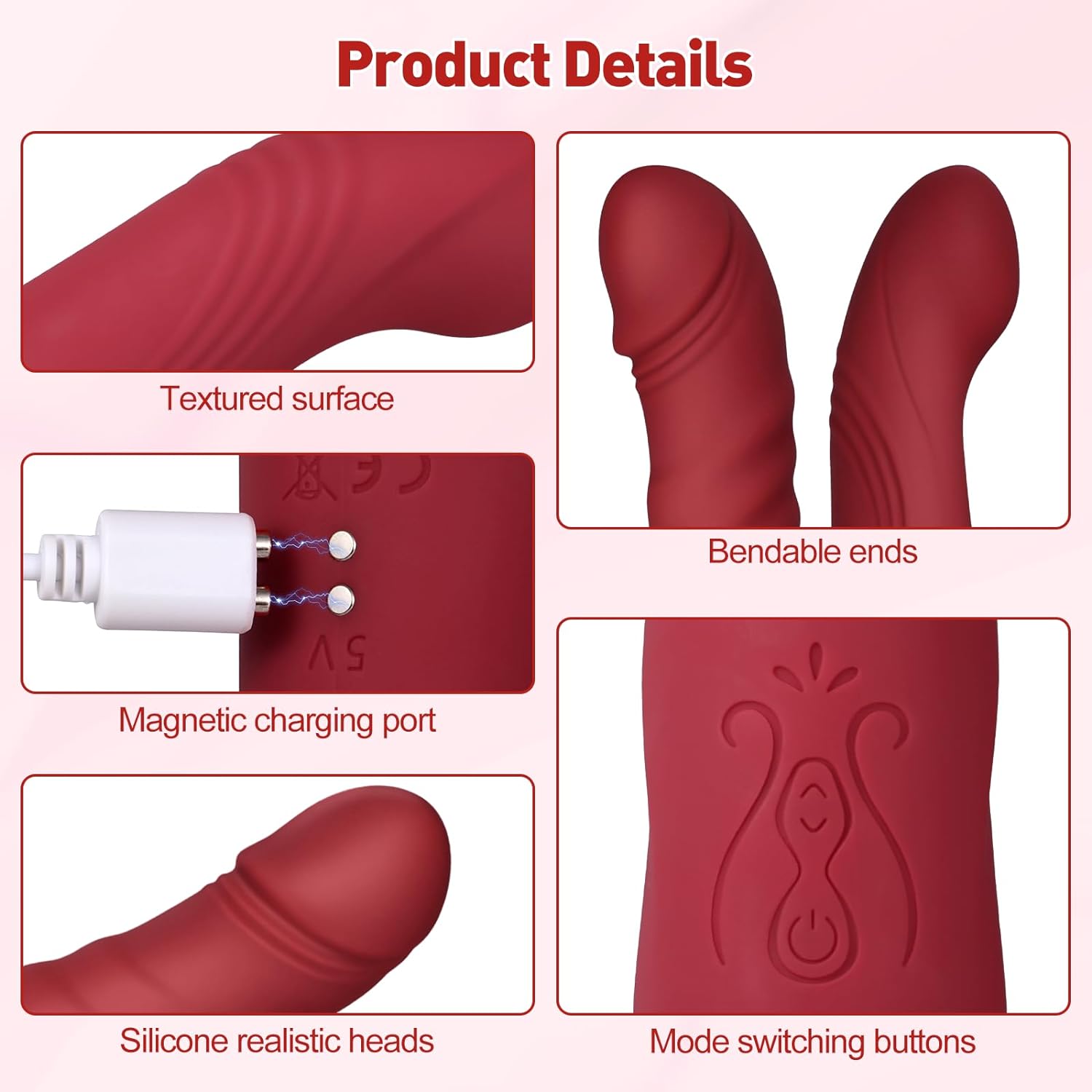 VelvetDuo Double Headed Thrusting Dildo Vibrator - Vixen | Nova Network