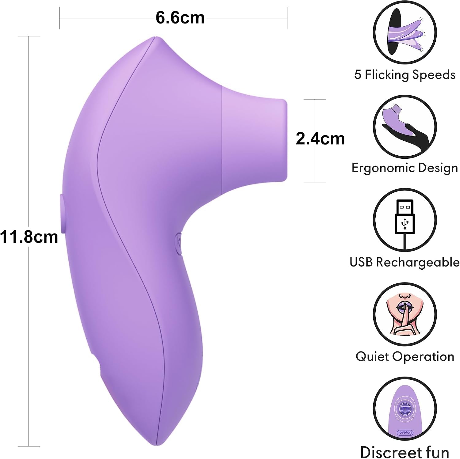 VelvetFlick Tongue-Flicking Rose Vibrator – Clit & Nipple Teaser - Vixen Adult Playroom