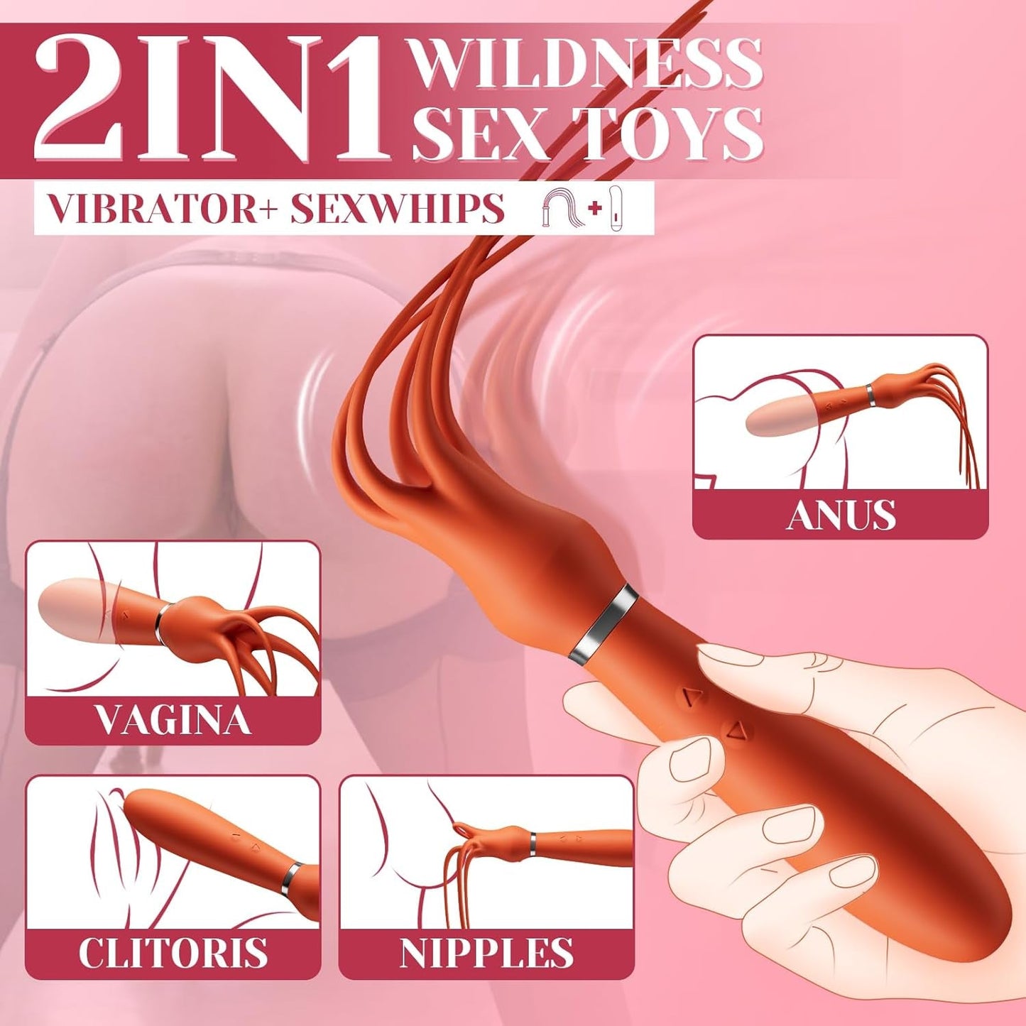 VelvetFlicker Vibrating BDSM Sex Whip & Wand - Vixen | Nova Network