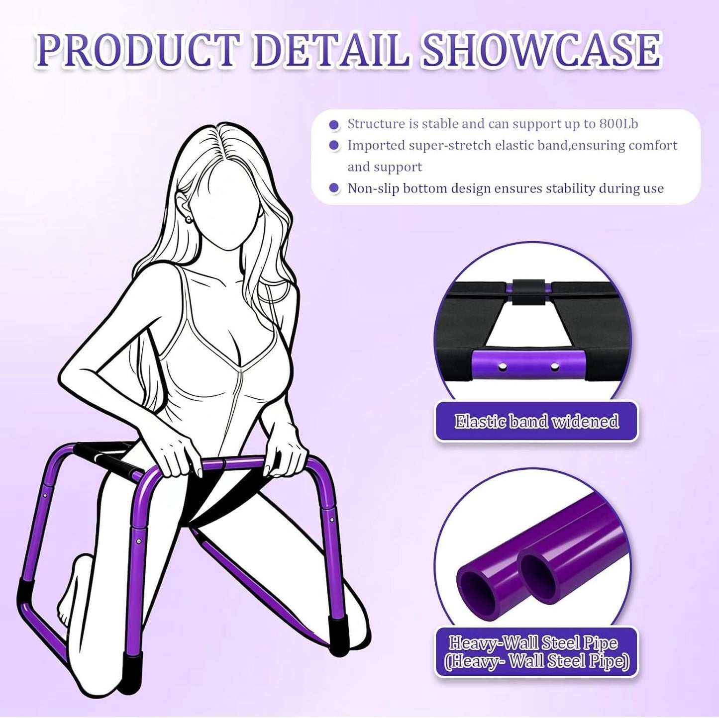VelvetHour Oversized Sex Chair | 500 lbs Support Steel Frame - Vixen Adult Playroom