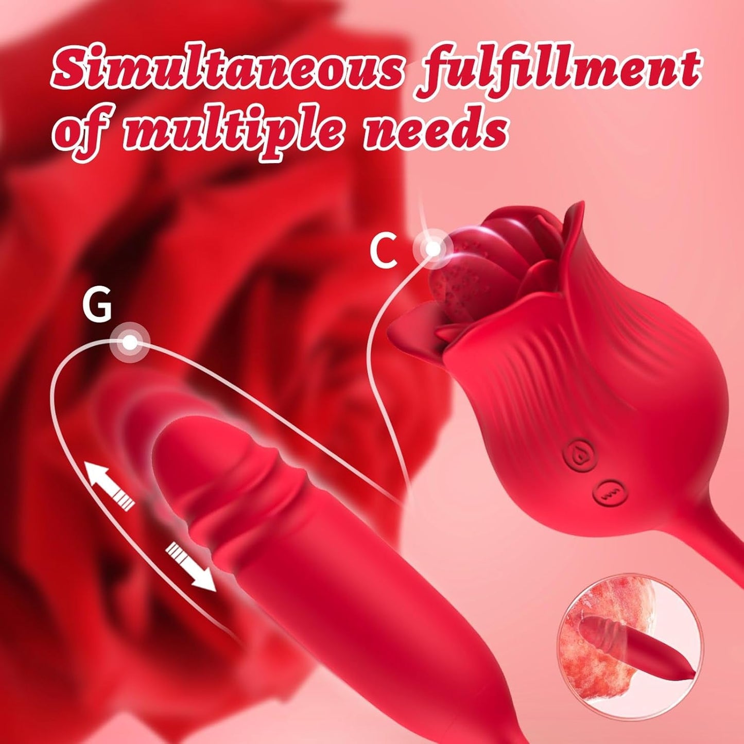 VelvetPetal Rose Licking Dual - Ended G - Spot Vibrator - Vixen | Nova Network