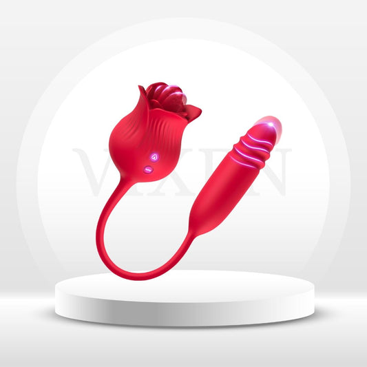 VelvetPetal Rose Licking Dual - Ended G - Spot Vibrator - Vixen | Nova Network