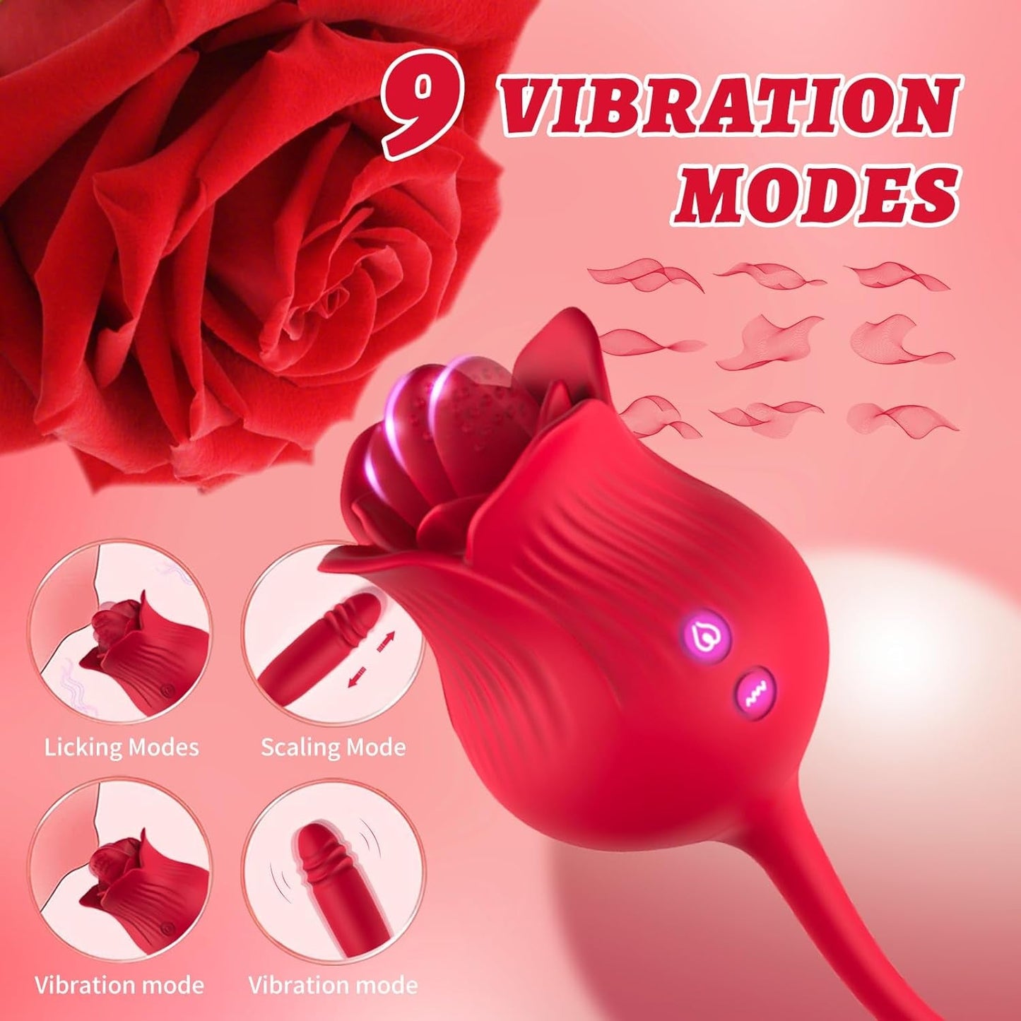 VelvetPetal Rose Licking Dual - Ended G - Spot Vibrator - Vixen | Nova Network