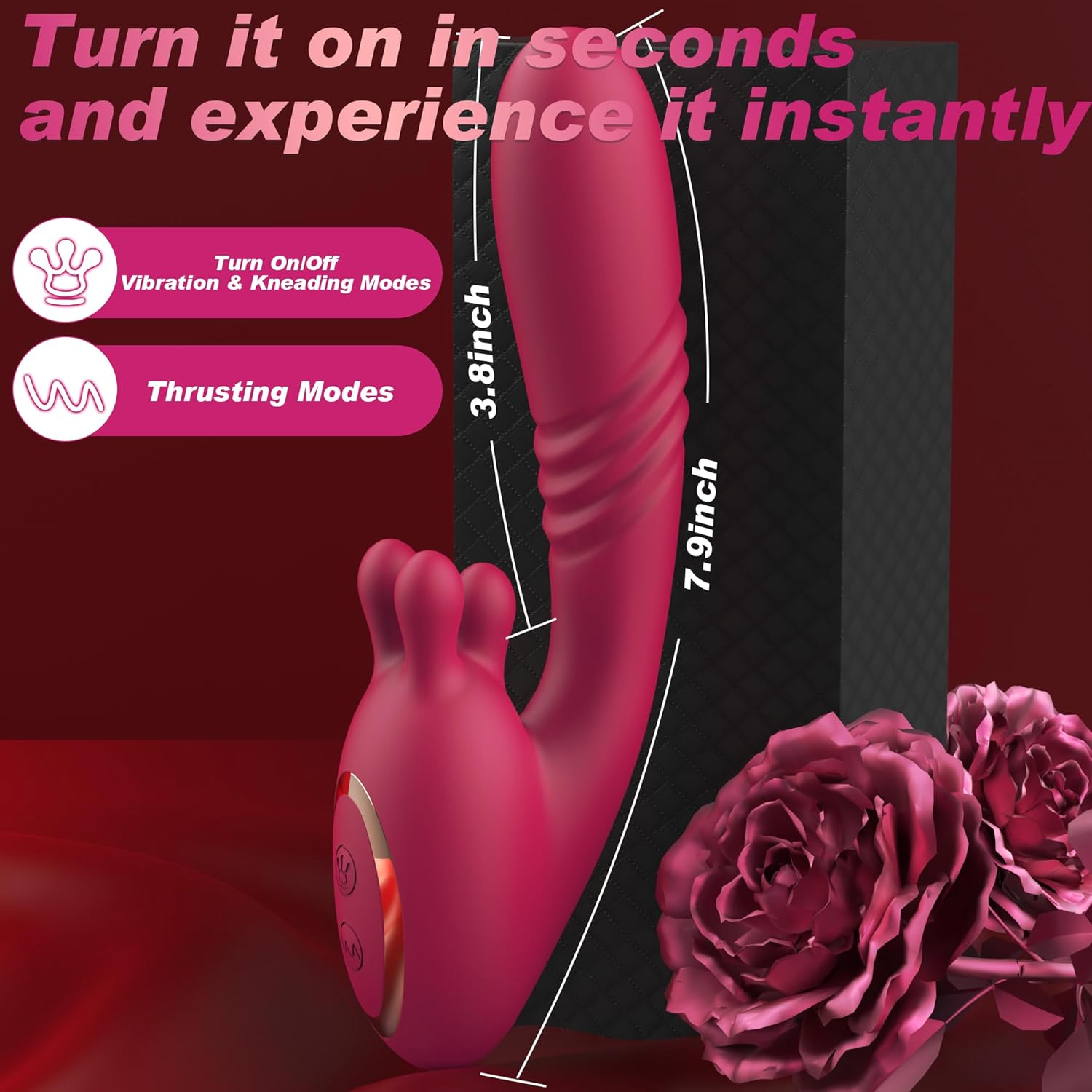 VelvetRush 3-in-1 Rose G-Spot & Clit Vibrator Vixen | Nova Network VelvetRush 3-in-1 Rose G-Spot & Clit Vibrator Vixen | Nova Network