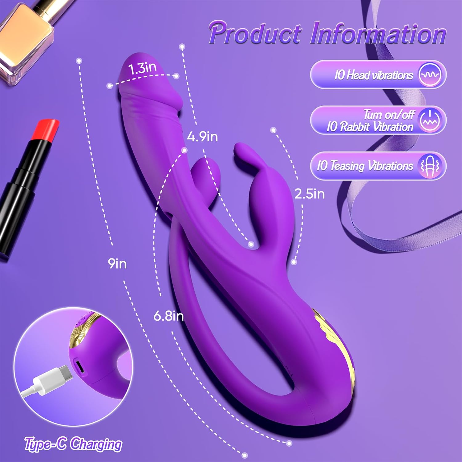 VelvetThrive 3 - in - 1 Rabbit Vibrator - Vixen | Nova Network