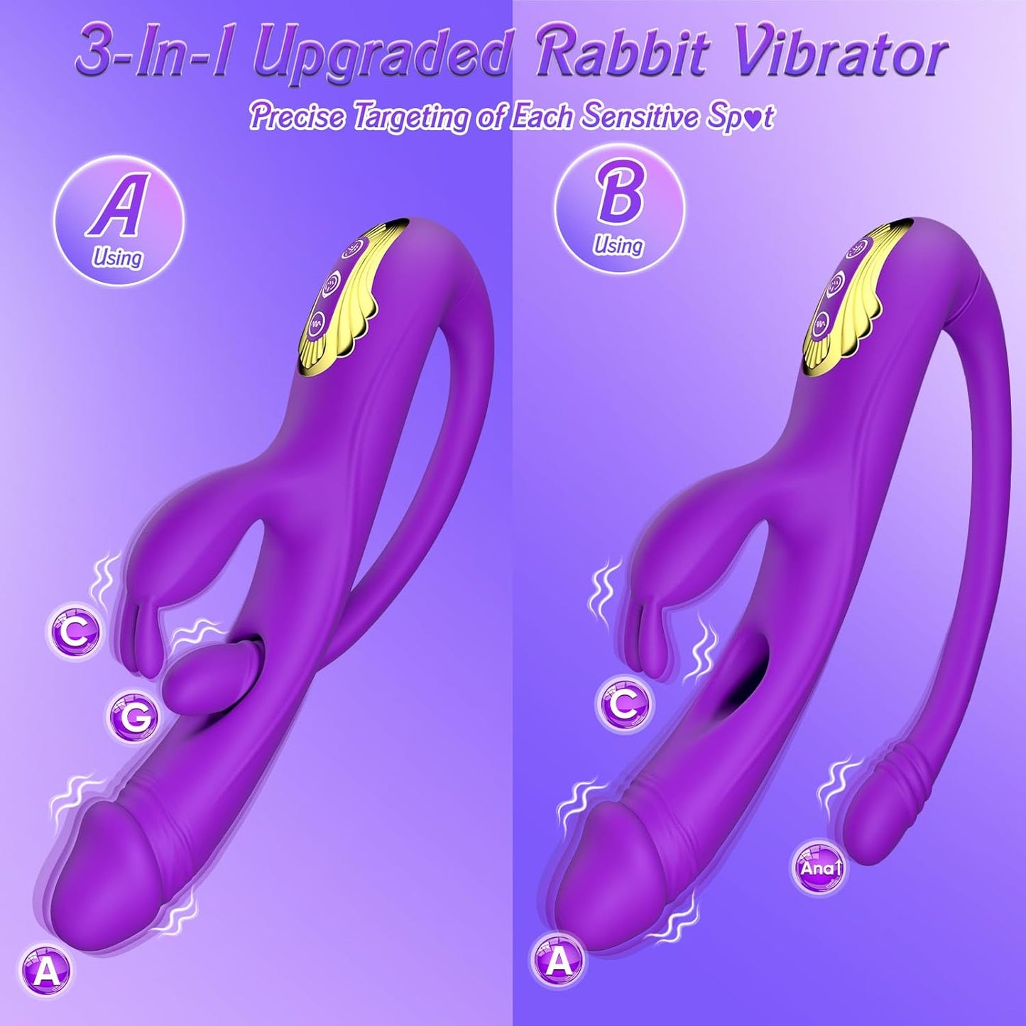 VelvetThrive 3 - in - 1 Rabbit Vibrator - Vixen | Nova Network