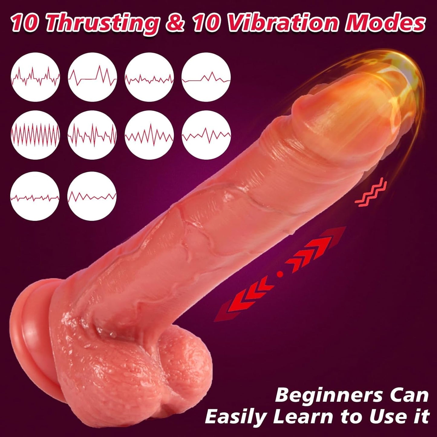 VelvetThrust Thrusting Dildo Vibrator with Remote Control - Vixen | Nova Network