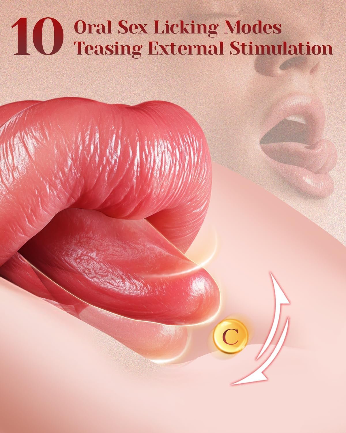 VelvetTongue Realistic Thrusting Dildo Vibrator with Licking Tongue - Vixen Adult Playroom