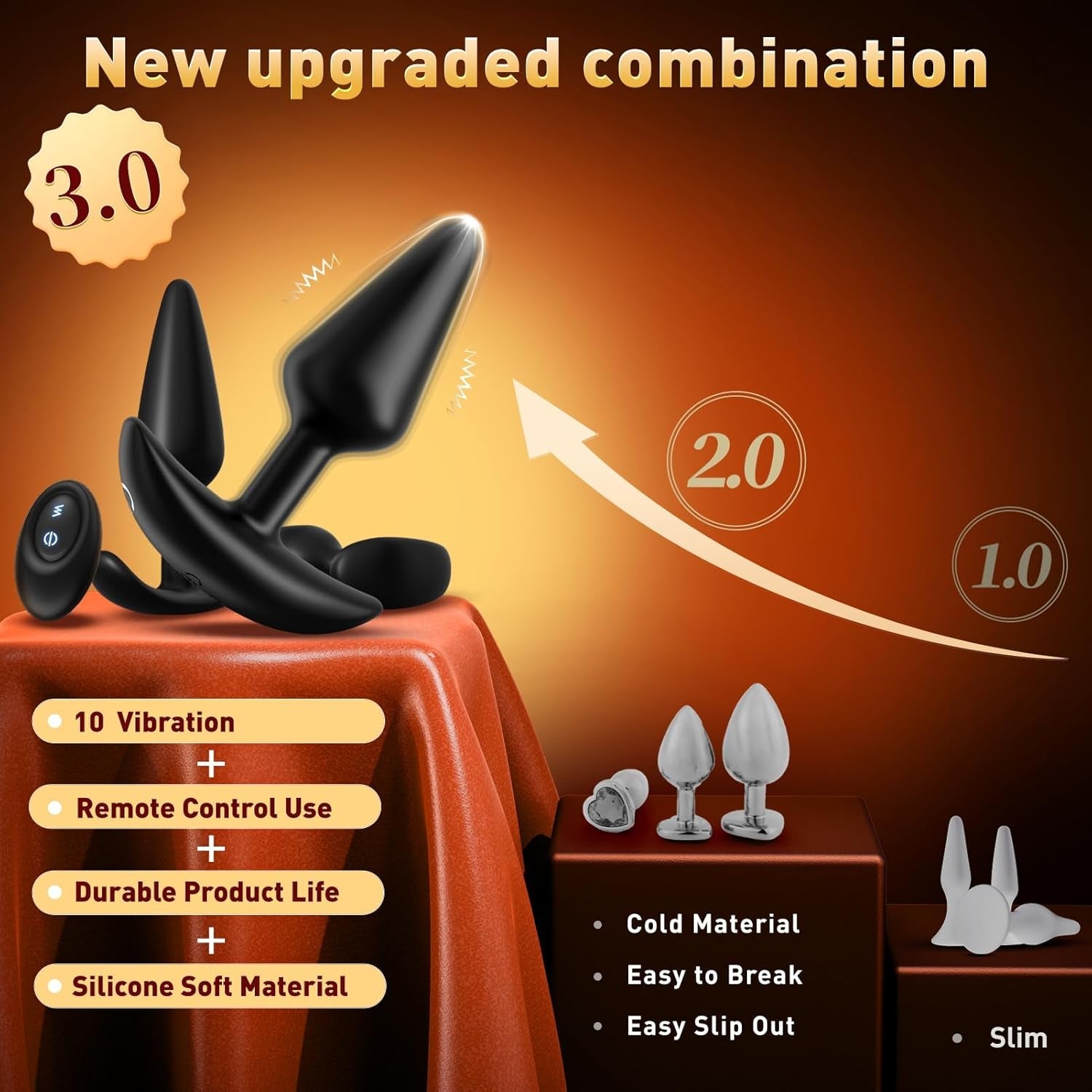 VelvetTrio 3-Pc Anal Plug Kit - Vixen Adult Playroom