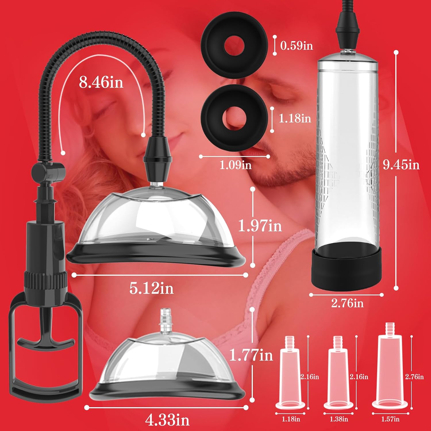 VelvetVac Couples Pump Set | Penis, Pussy & Nipple Cups - Vixen Adult Playroom