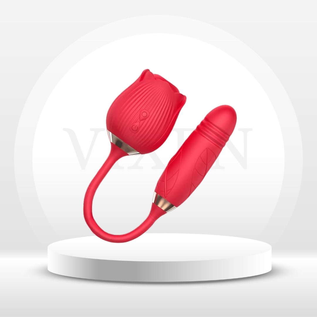 VelviRose 3 - in - 1 Rose Thrusting Vibrator - Vixen | Nova Network