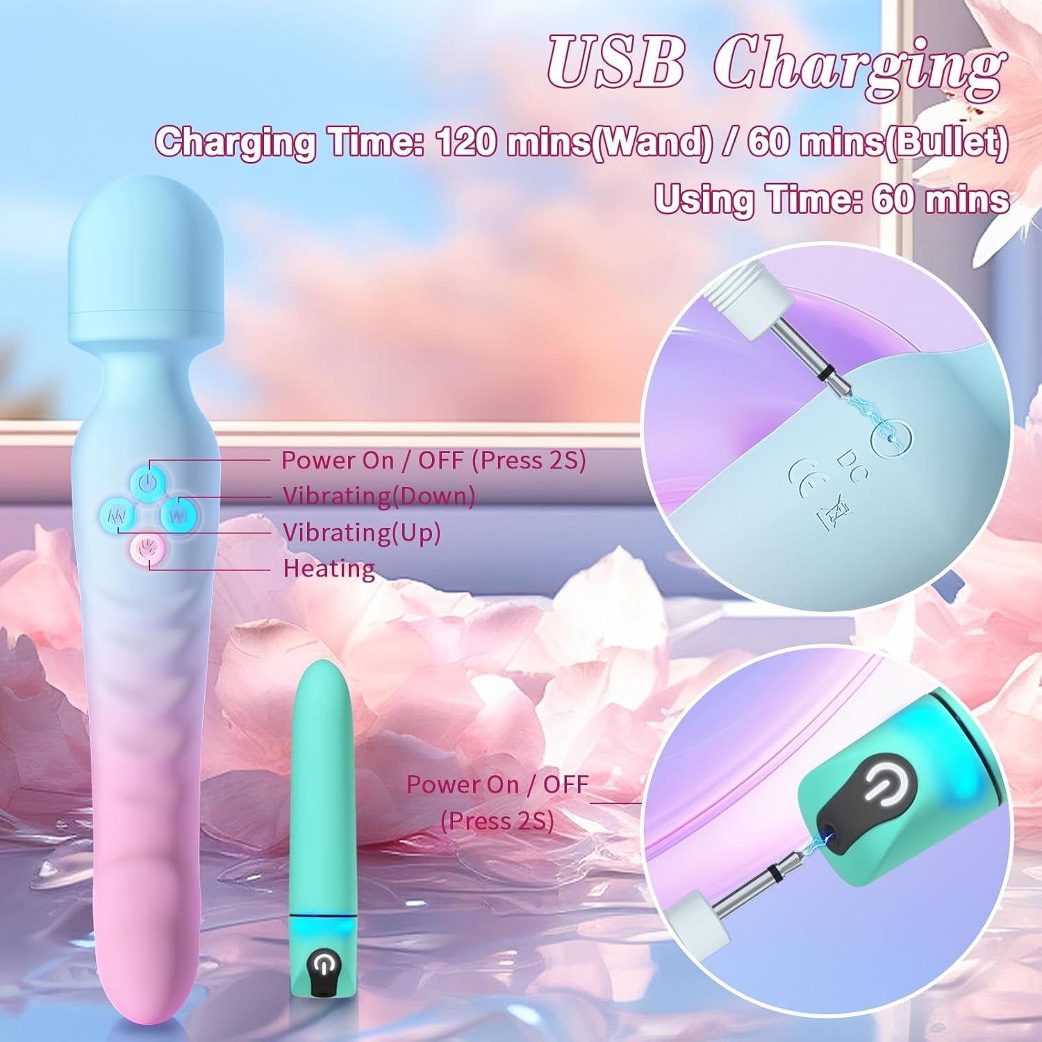 2-in-1 Wand & Bullet Vibrator Set - 24 Modes Vixen | Nova Network 2-in-1 Wand & Bullet Vibrator Set - 24 Modes Vixen | Nova Network
