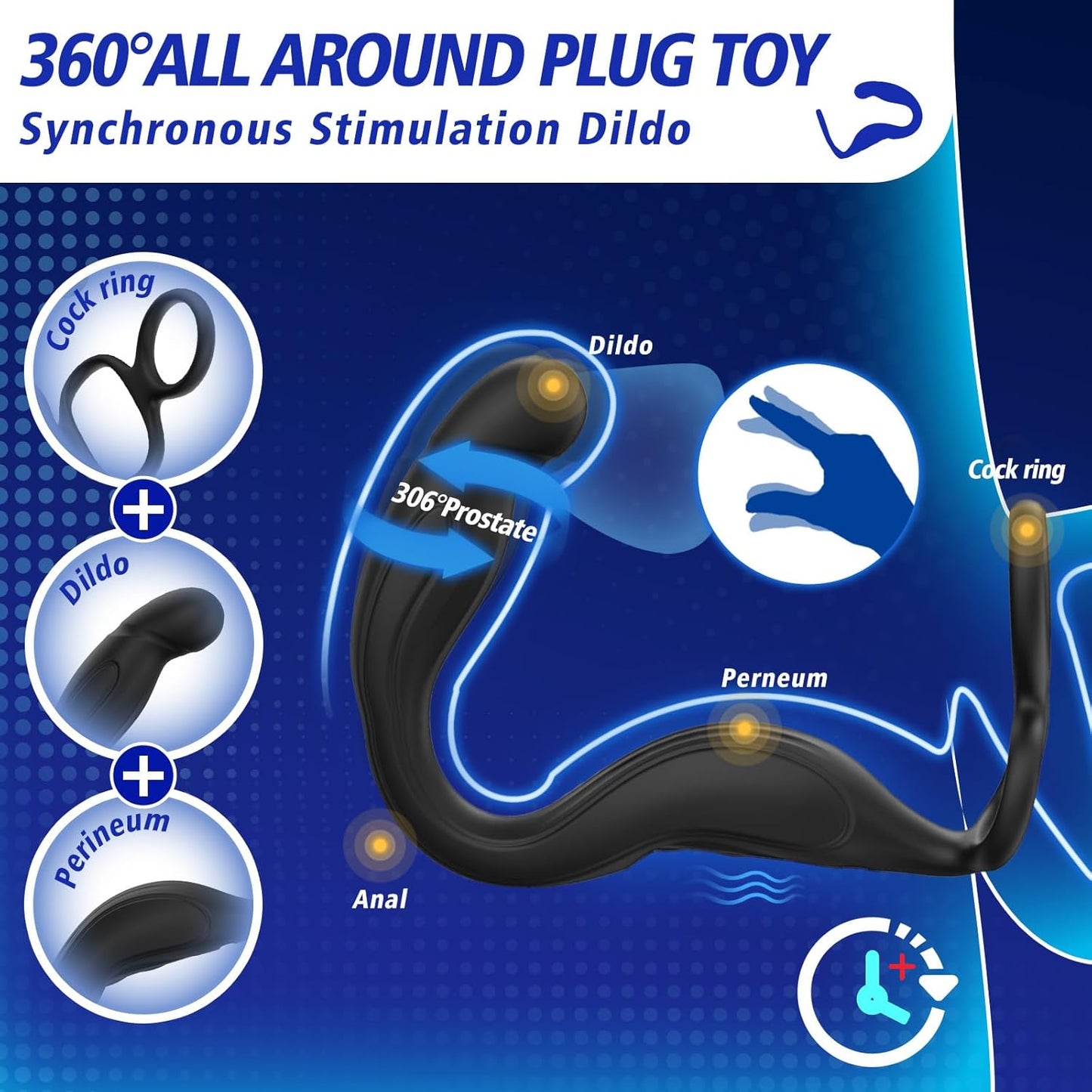 VibeFlex 360° Prostate Massager Cock Ring - Vixen | Nova Network