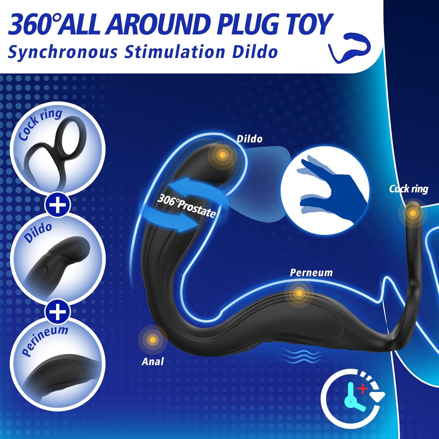 VibeFlex 360° Prostate Massager Cock Ring - Vixen | Nova Network