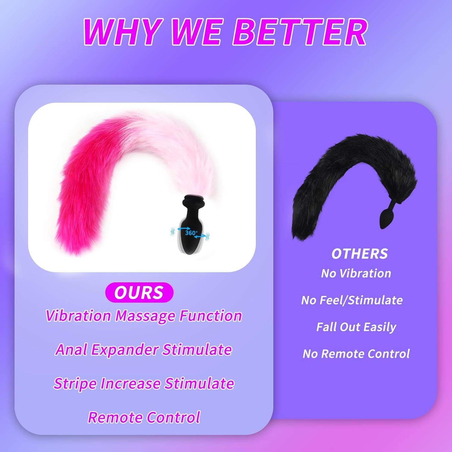 VibeTail Remote Vibrating Fox Tail Butt Plug - Vixen | Nova Network
