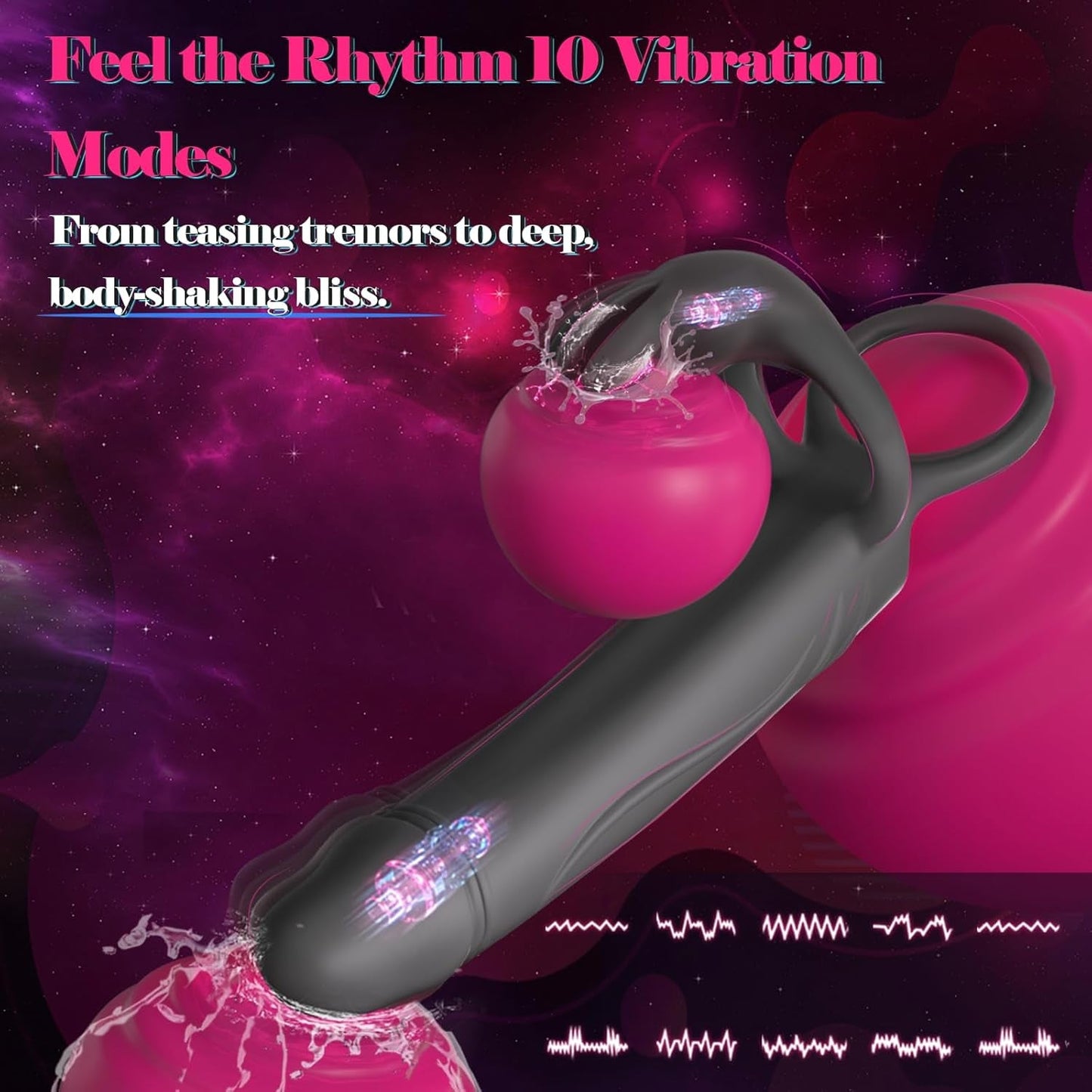 Vibrating Anal Butt Plug with Cock Ring Rabbit Clitoral Stimulator, Strap on Double Anal Dildo,Anal Couples Male Adult Sex Toys for Men Women, Small Penis Ring Vibrator Prostate Massager Sex Toy - Vixen | Nova Network