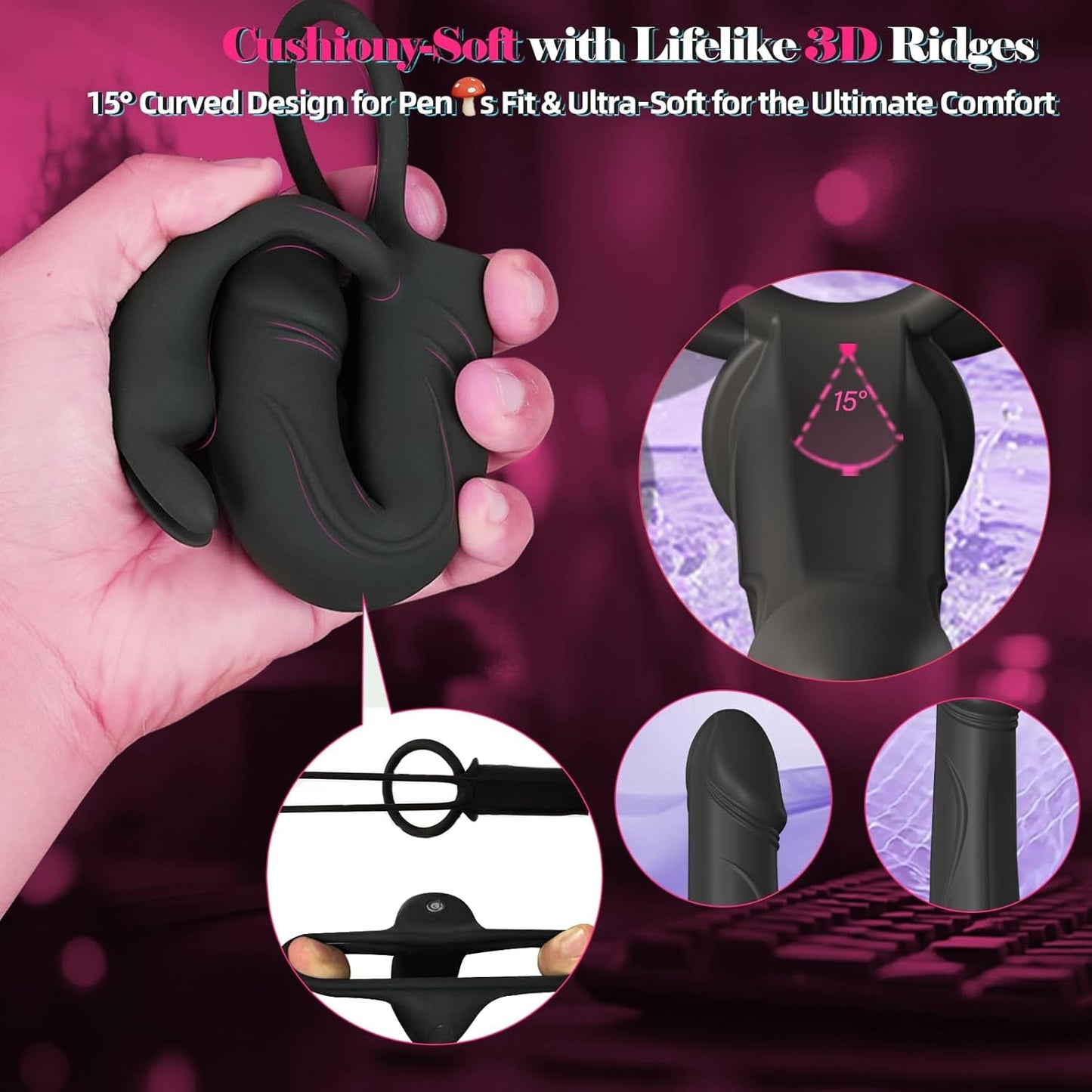 Vibrating Anal Butt Plug with Cock Ring Rabbit Clitoral Stimulator, Strap on Double Anal Dildo,Anal Couples Male Adult Sex Toys for Men Women, Small Penis Ring Vibrator Prostate Massager Sex Toy - Vixen | Nova Network