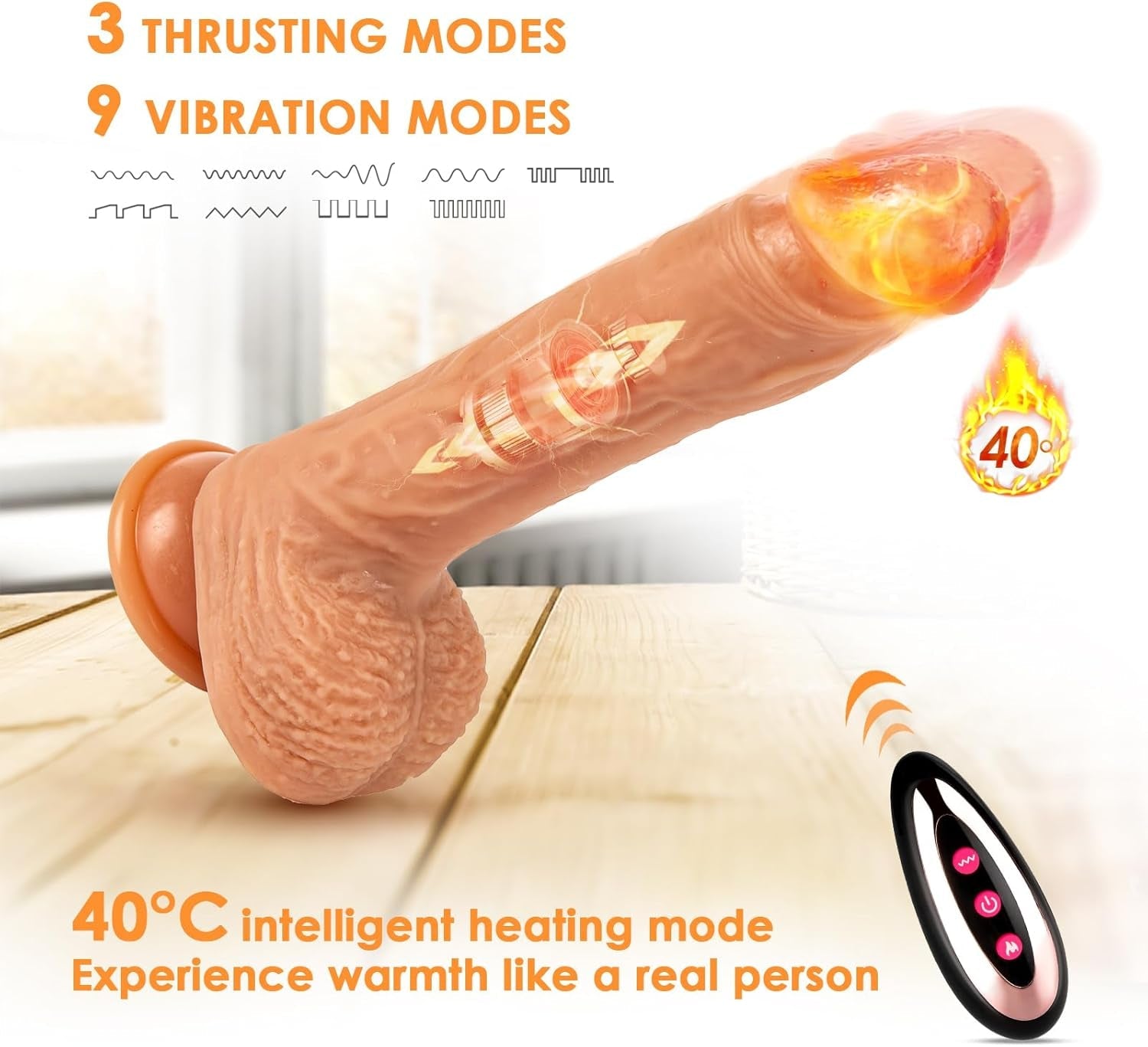 Vibrator Sex Toys Realistic Dildo, 8.66" Soft Silicone Vibrators with 3 Swing & 9 Vibrating & Heating Modes for Vagina Anal Stimulation with Remote Control, G Spot Adult Sex Toy for Women Men Couple - Vixen | Nova Network