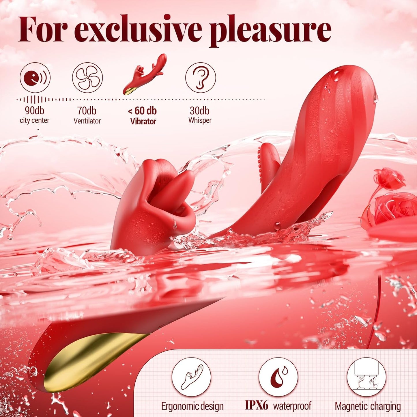 Vibrators Adult Sex Toys for Women, Tongue Dildo Rose Sex Toy with 7 Licking & Flapping Modes, 7 Vibrations Thrusting Vibrator, G Spot Vibrator Clit Stimulator Adult Sex Toys Couple Sex Toy - Vixen | Nova Network