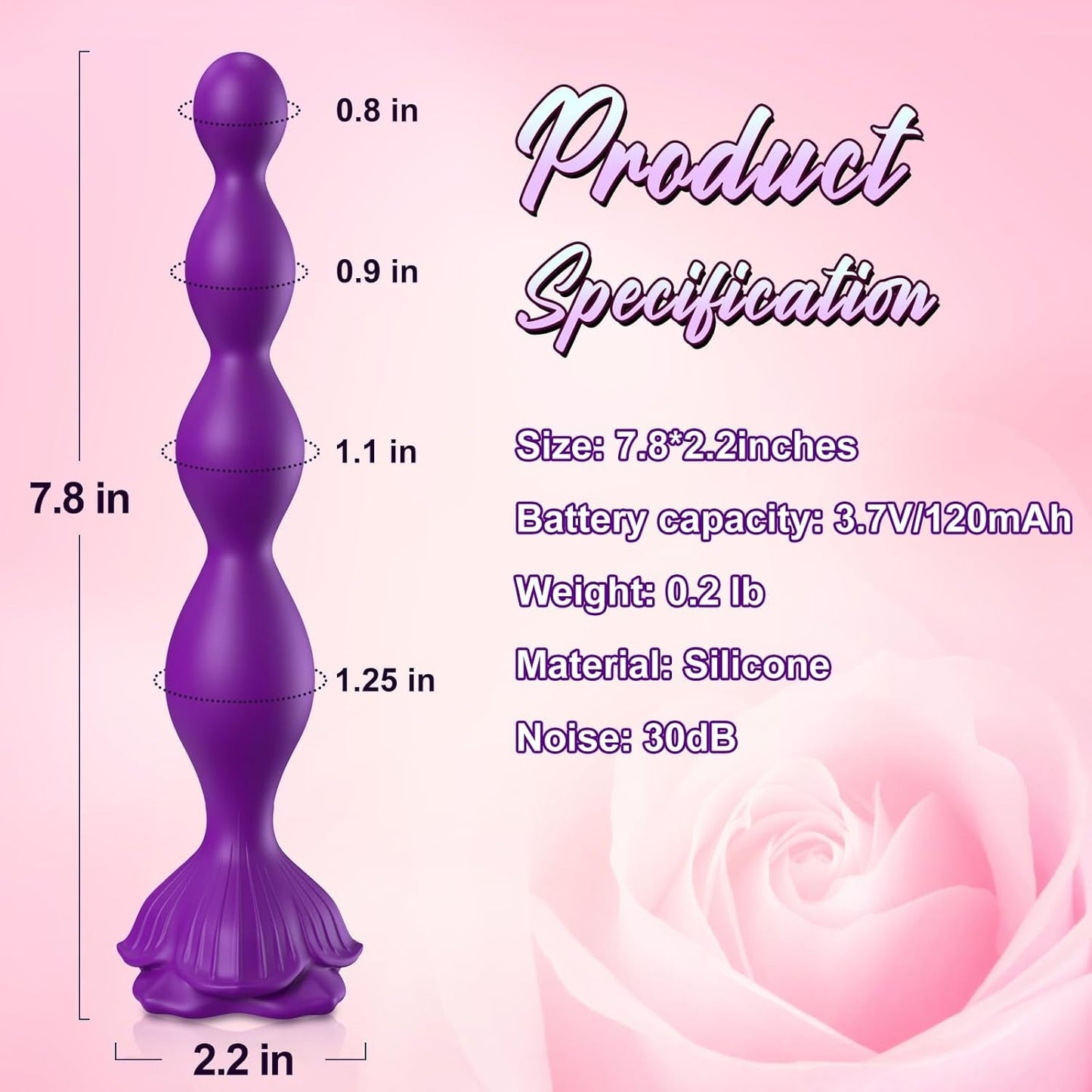 VioletKiss Rose Anal Beads Vibrator with 9 Modes - Vixen | Nova Network