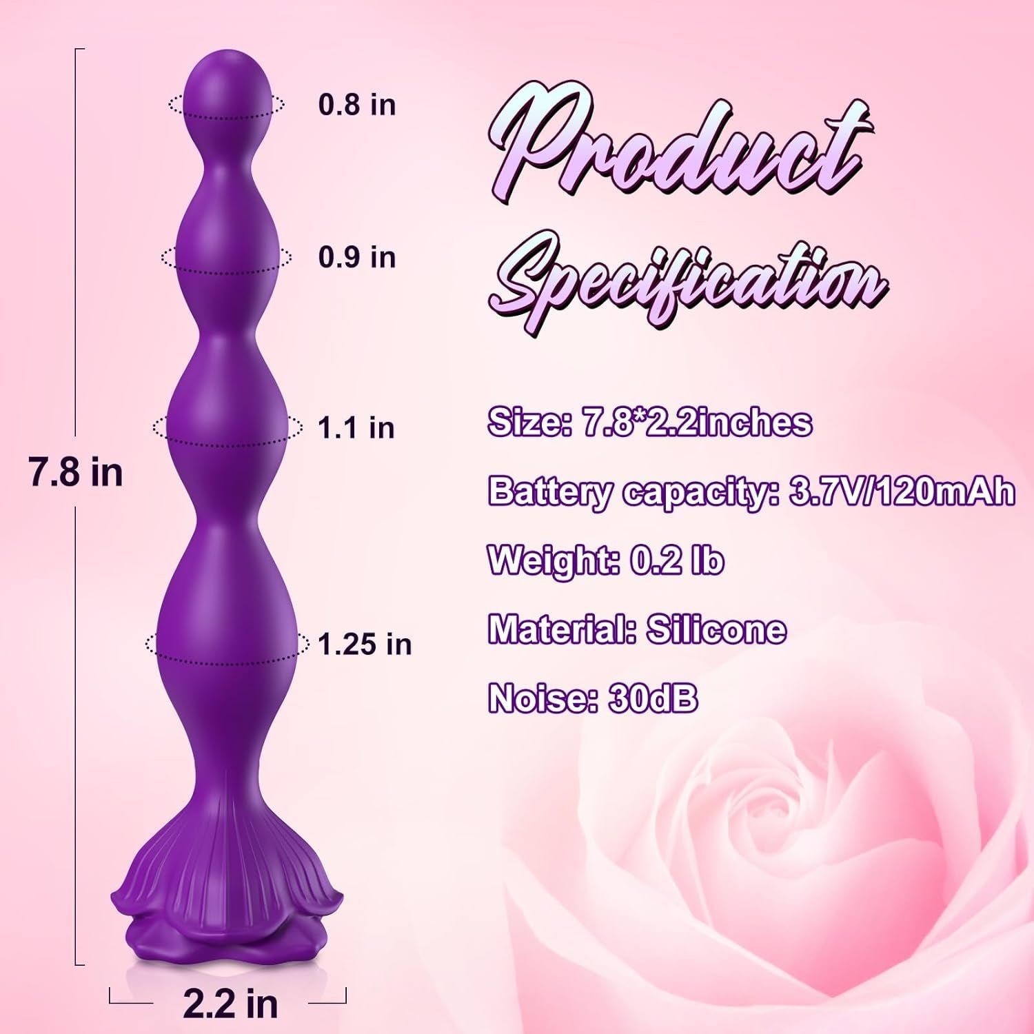 VioletKiss Rose Anal Beads Vibrator with 9 Modes - Vixen | Nova Network