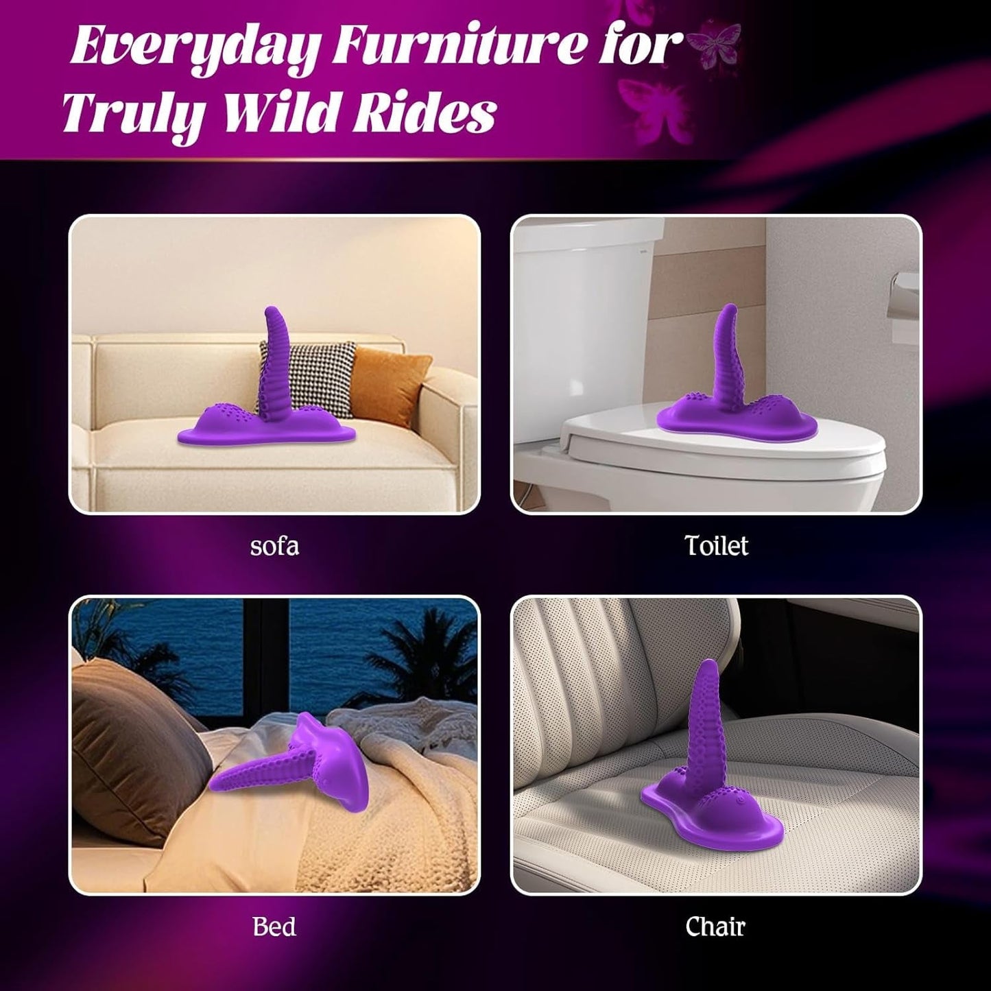 VioletKraken Triple Motor Ride - On Tentacle Dildo Vibrator - Vixen | Nova Network