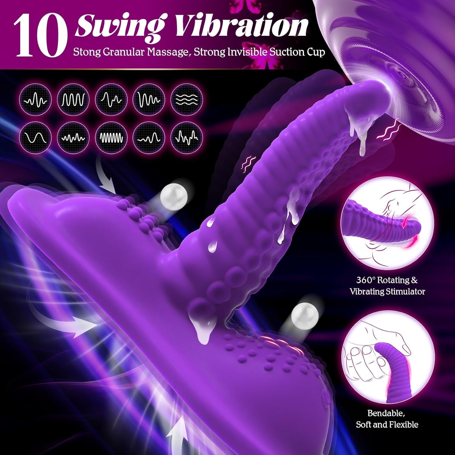 VioletKraken Triple Motor Ride - On Tentacle Dildo Vibrator - Vixen | Nova Network
