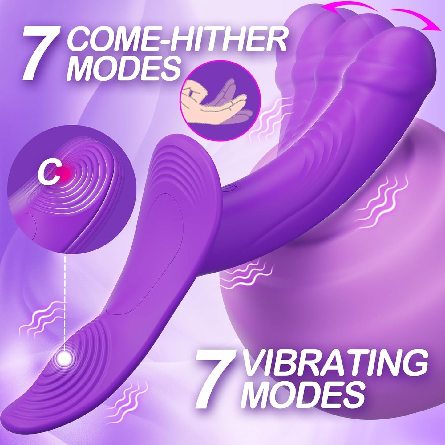 VioletMotion Vibrating Strap-On Dildo, Remote & Dual Motors - Vixen Adult Playroom