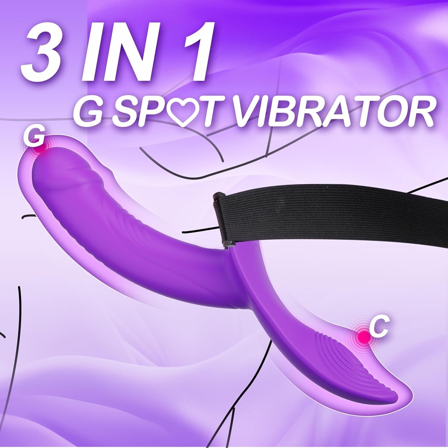VioletMotion Vibrating Strap-On Dildo, Remote & Dual Motors - Vixen Adult Playroom