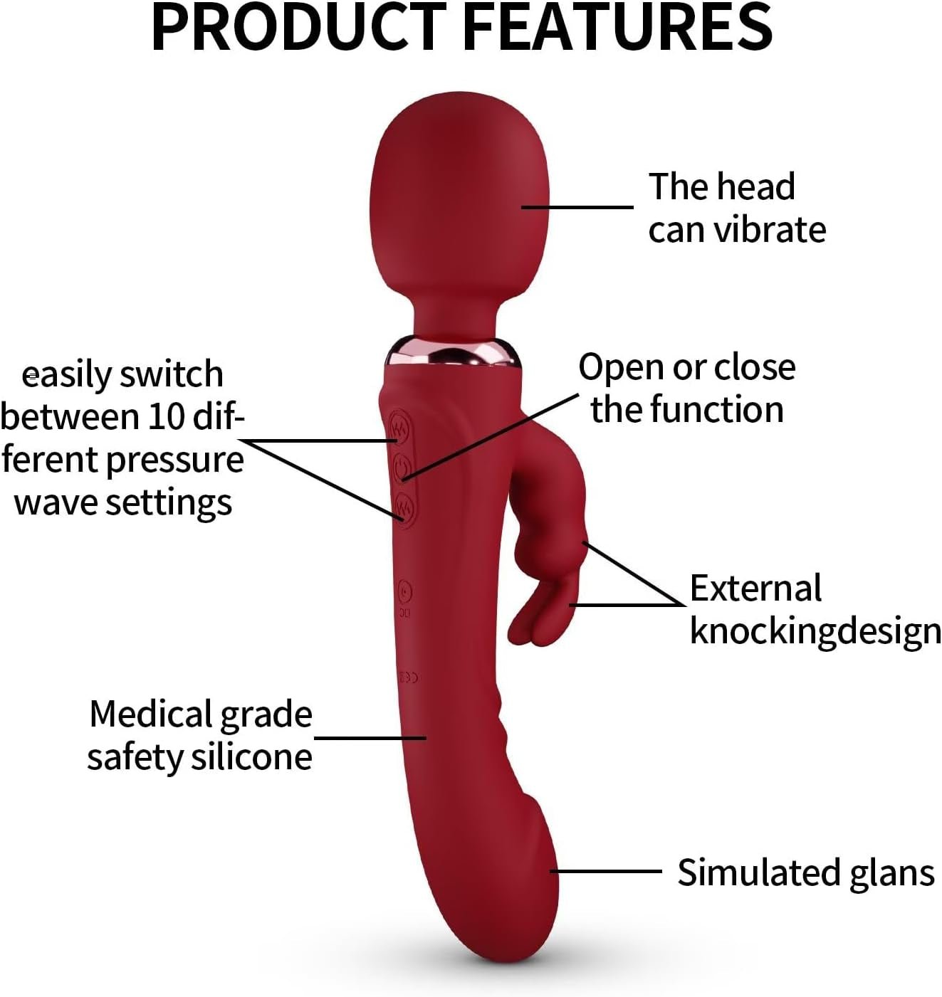 VioletTriad Triple Stimulation Rabbit Dildo Wand - Vixen | Nova Network