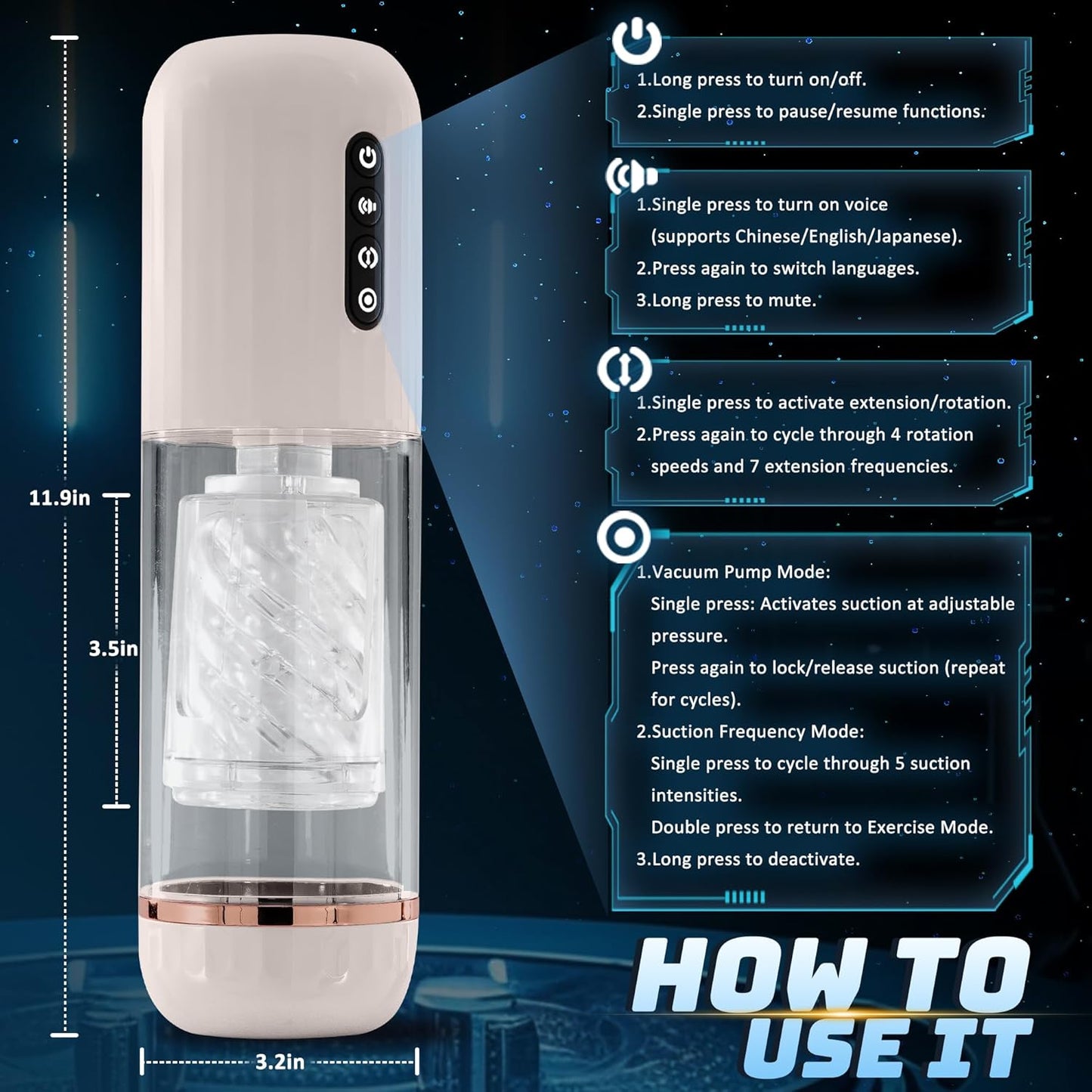 VortexX – 5 - in - 1 Automatic Male Masturbator - Vixen | Nova Network