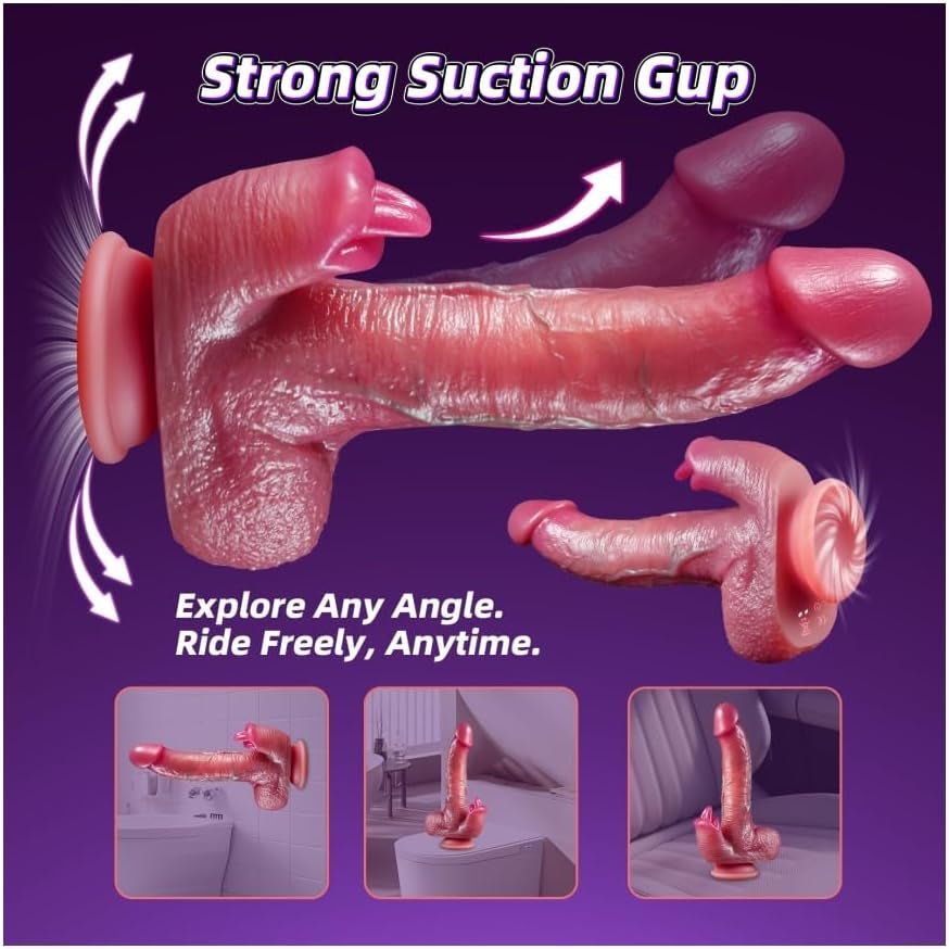 WarmGlide 9" Thrusting Dildo – Tongue Licking, Heating & Vibration - Vixen Adult Playroom