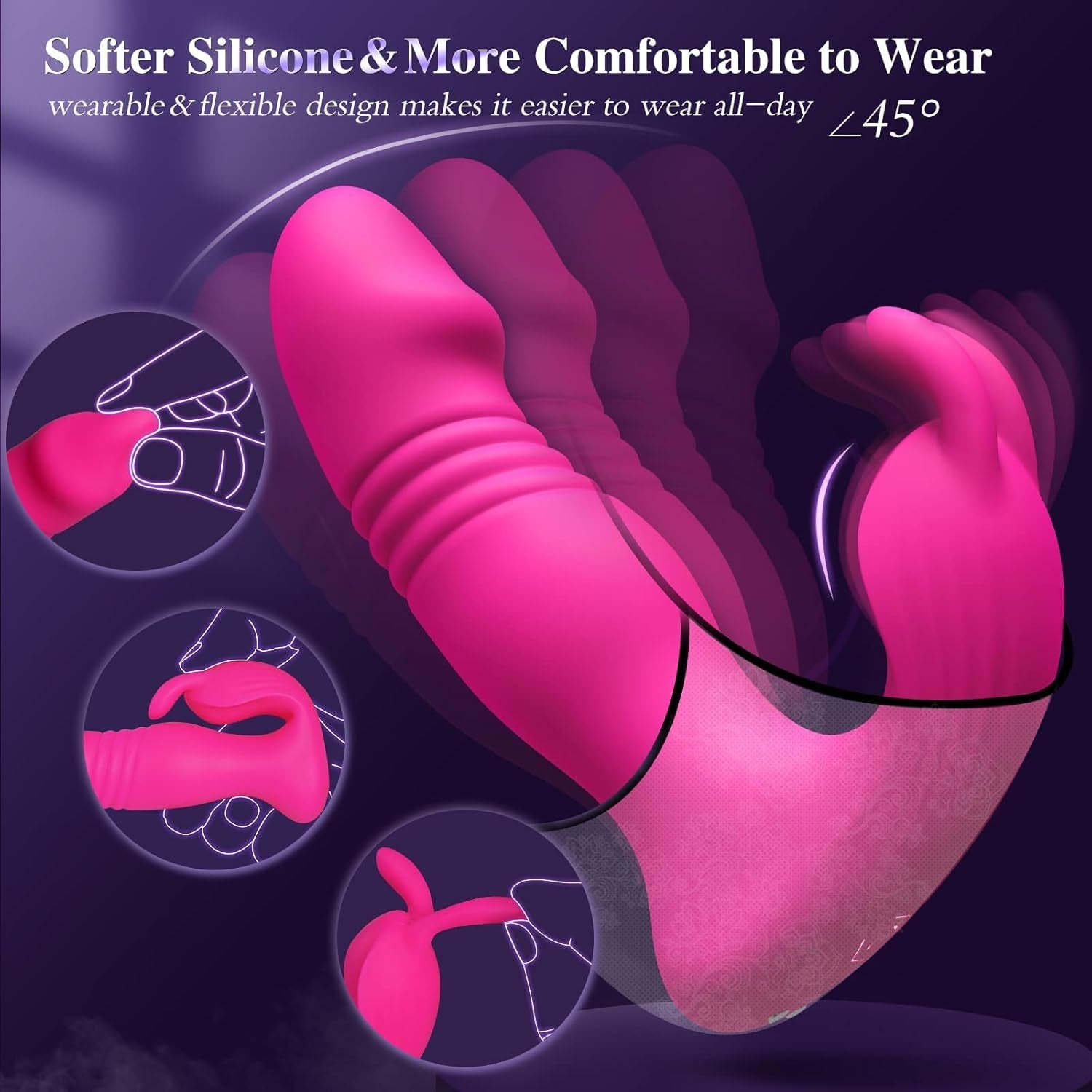 Wearable Vibrator for Women Sex Toys - 3IN1 App Remote Control Vibrator Wearable, Adult Toys with 9 Bunny Vibrators & 9 Thrusting Dildos Vibrater Sex Toy - Vixen | Nova Network