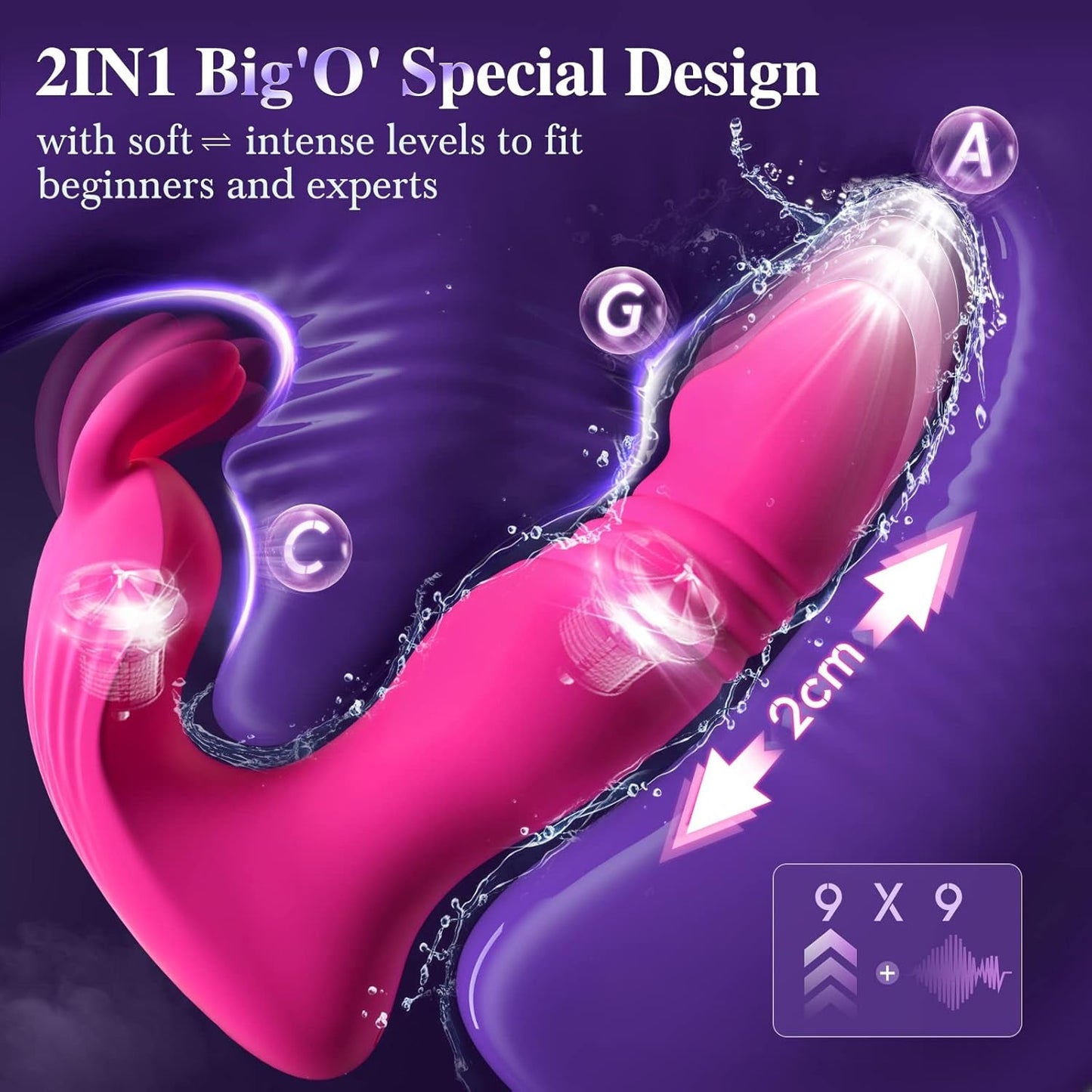 Wearable Vibrator for Women Sex Toys - 3IN1 App Remote Control Vibrator Wearable, Adult Toys with 9 Bunny Vibrators & 9 Thrusting Dildos Vibrater Sex Toy - Vixen | Nova Network