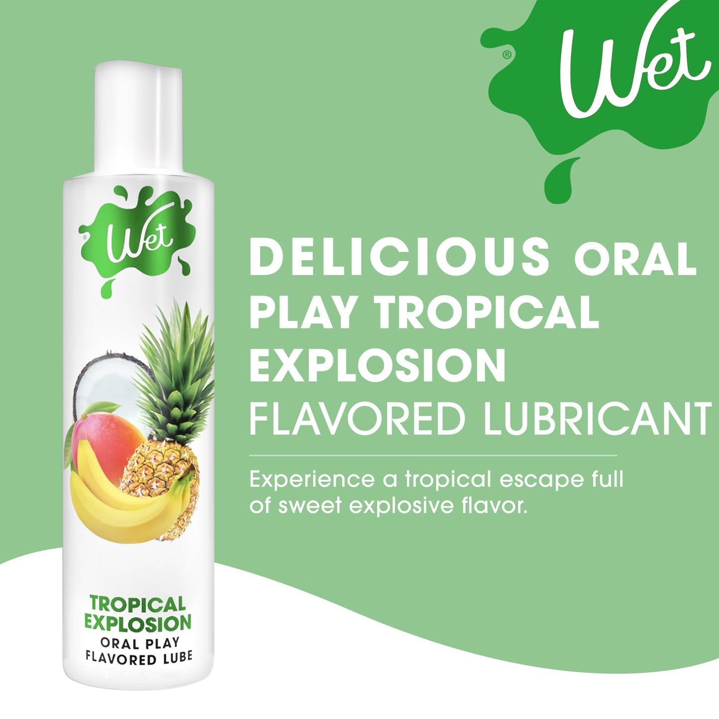 Wet Tropical Explosion Premium Flavored Edible Lube for Men, Women and Couples | Long - Lasting, Condom Safe, Sugar Free, 3 fl oz - Vixen | Nova Network