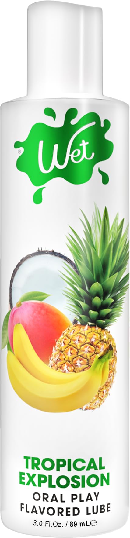 Wet Tropical Explosion Premium Flavored Edible Lube for Men, Women and Couples | Long - Lasting, Condom Safe, Sugar Free, 3 fl oz - Vixen | Nova Network