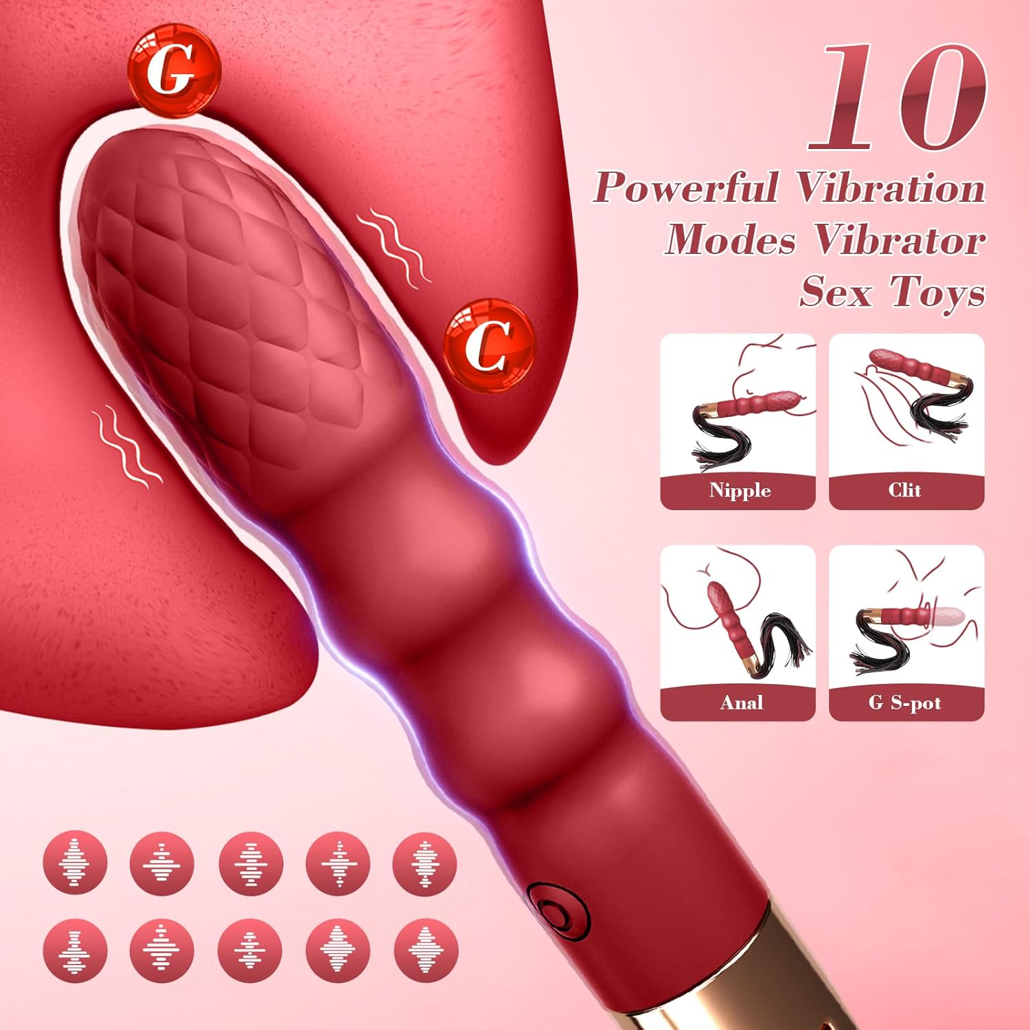 WhipVibe 2 - in - 1 G - Spot & BDSM Whip - Vixen | Nova Network