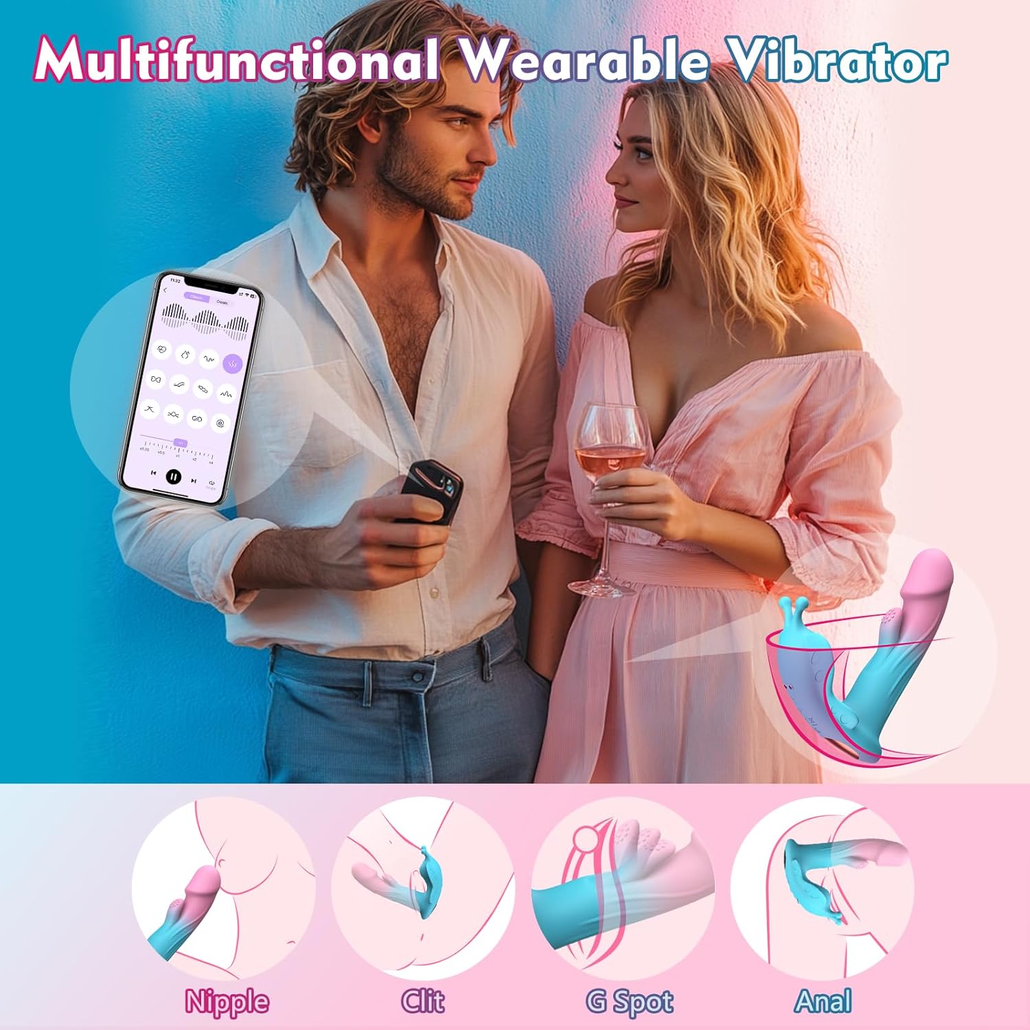 WhisperLink Triple Tease Butterfly Panty Vibrator - Vixen | Nova Network