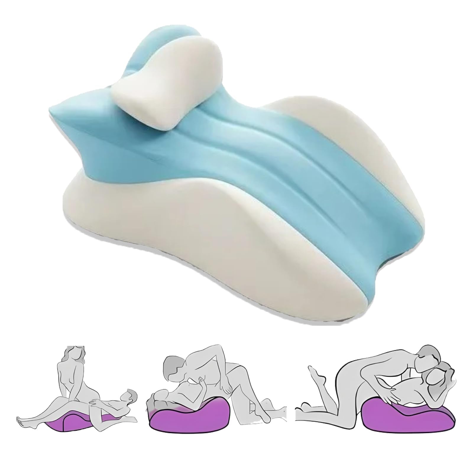 White Blue Couples Intimate Support Wedge Pillow - Vixen | Nova Network