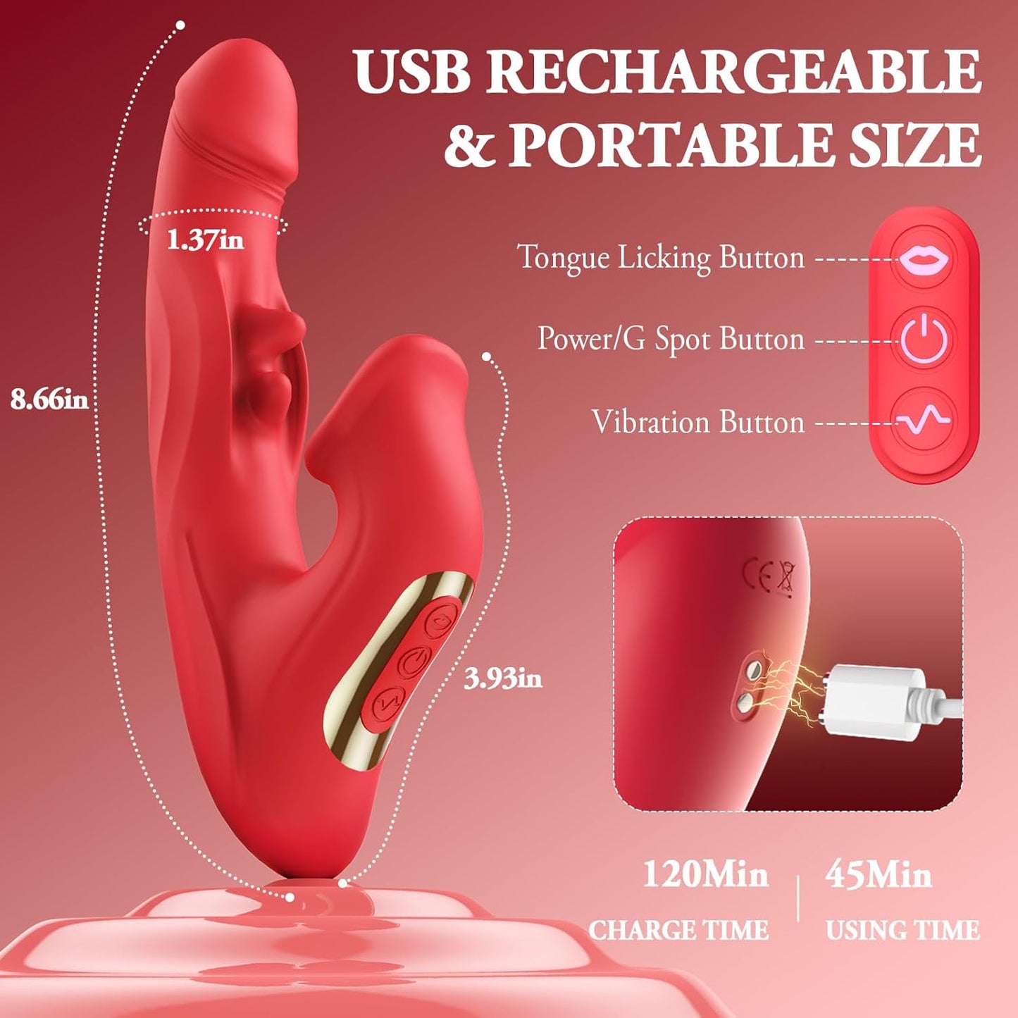 WiggleLuxe Thrusting Tongue Vibrator - Vixen | Nova Network