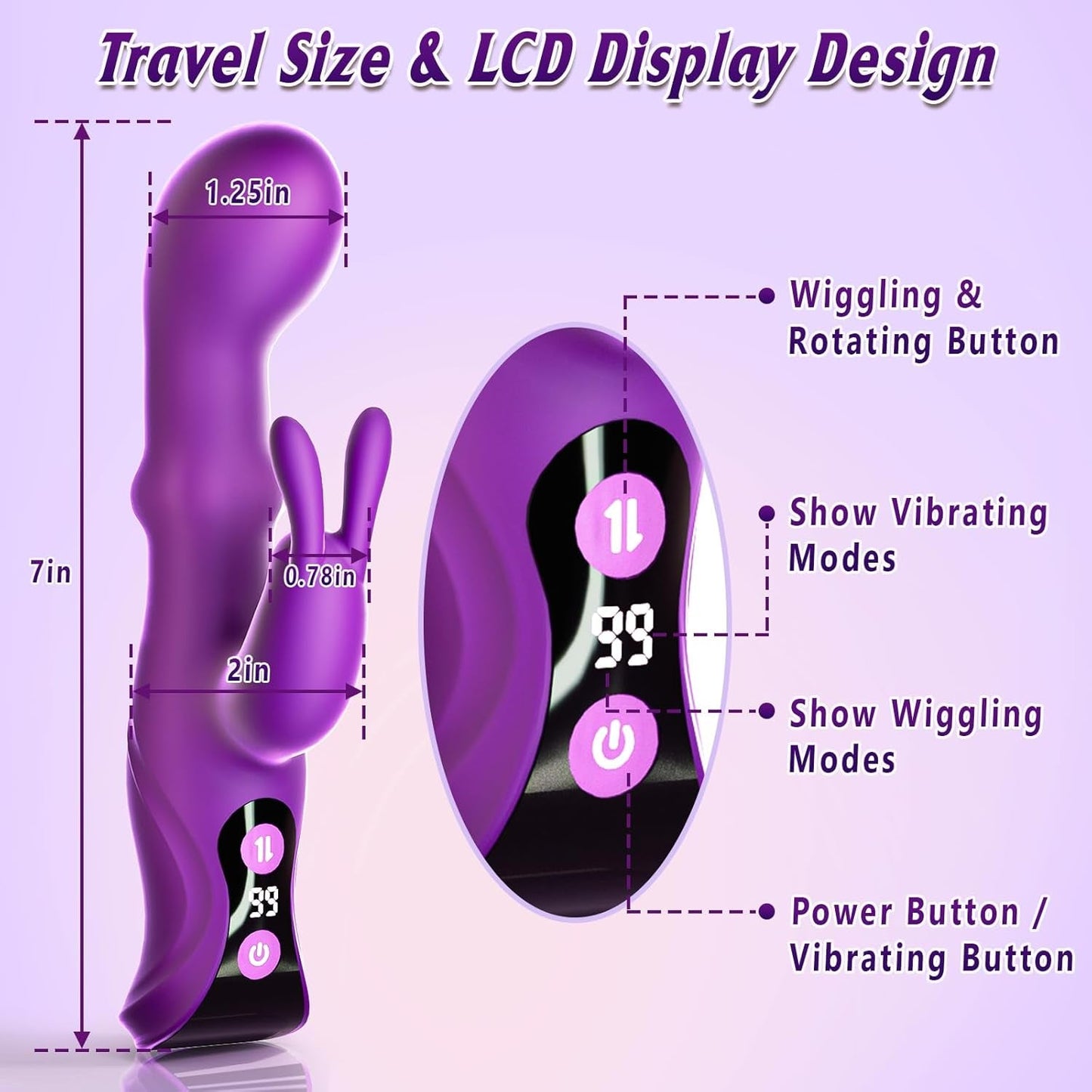 WiggleRush Thrusting Wiggling Rabbit Vibrator - Vixen | Nova Network