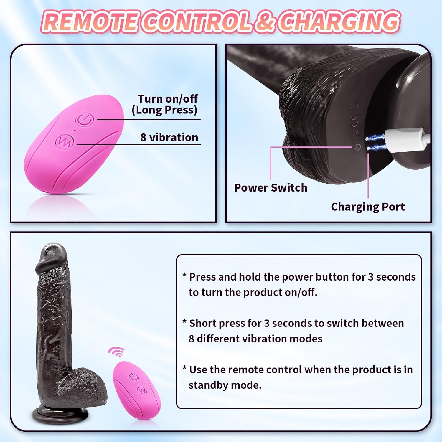 WildHarness Remote Vibrating Strap-On Dildo & Suction Cup - Vixen | Nova Network