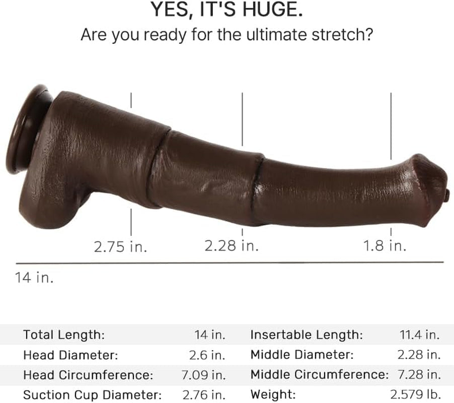 WildMustang 14" Giant Fantasy Dildo | Dual-Density Suction - Vixen | Nova Network