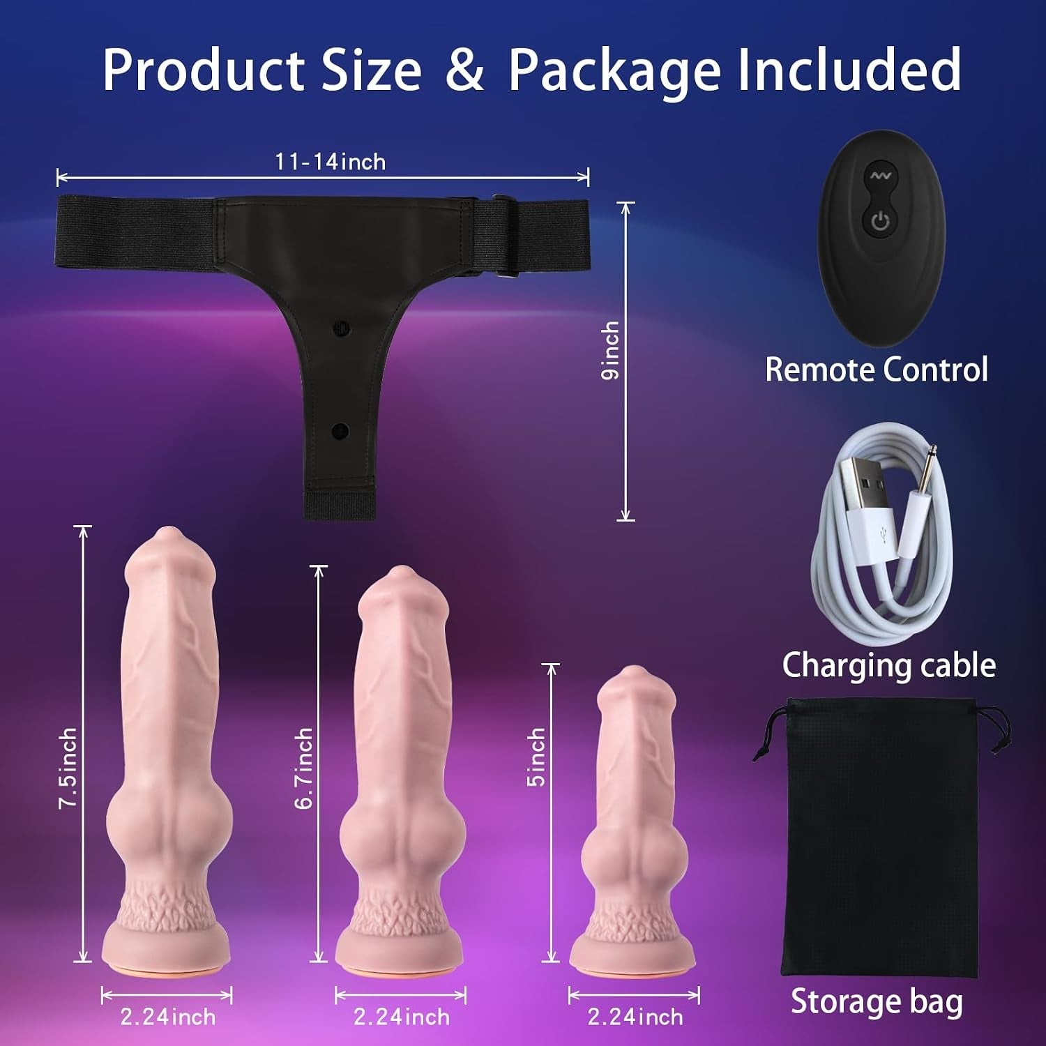WildPack Triple-Vibrating Canine Strap-On Dildo Set - Vixen | Nova Network