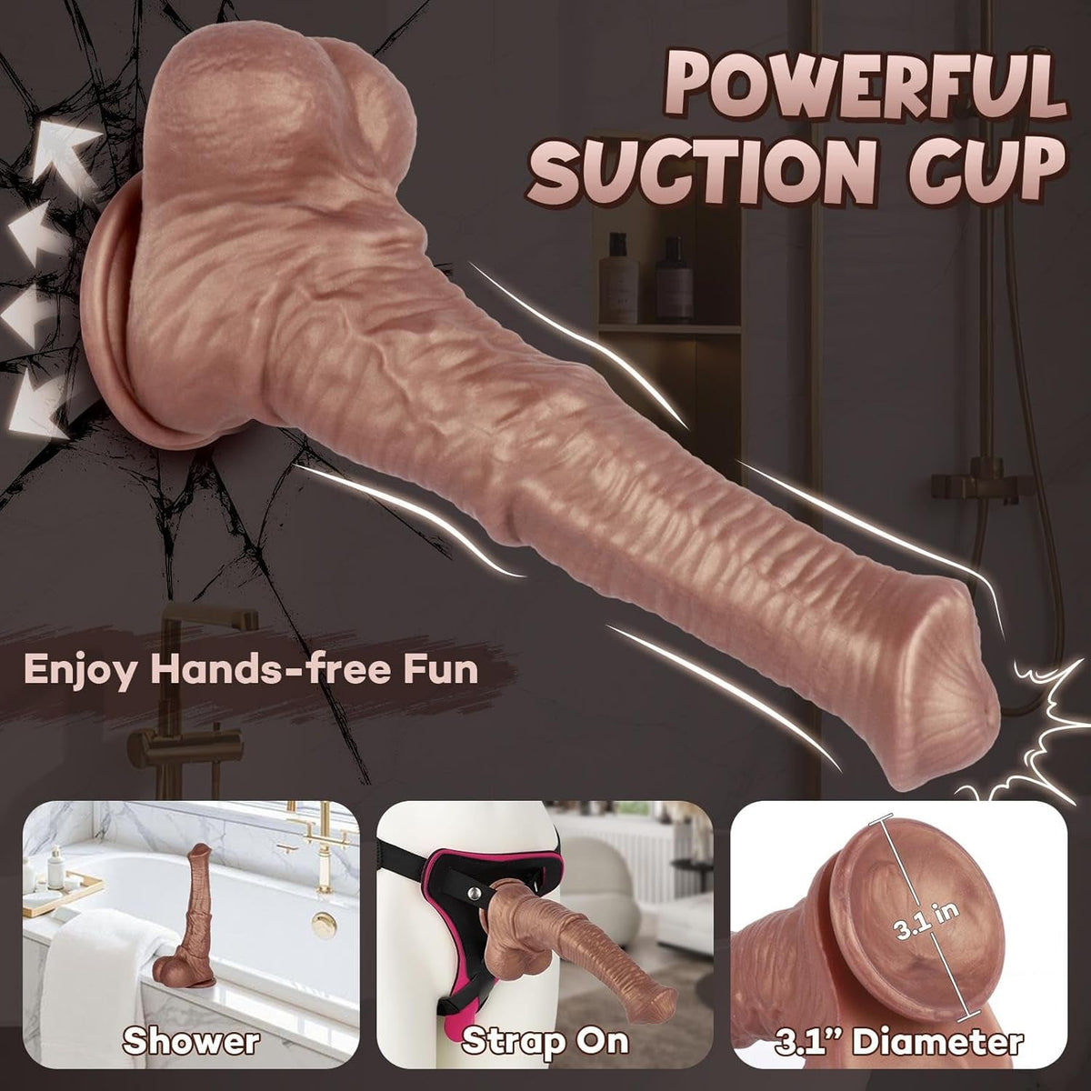 WildStallion 10" Horse Dildo – Flared Fantasy Design, Suction Base - Vixen Adult Playroom