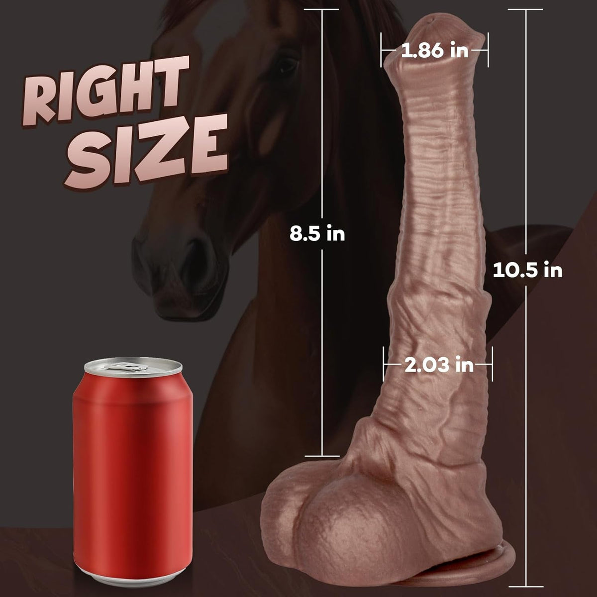 WildStallion 10" Horse Dildo – Flared Fantasy Design, Suction Base - Vixen Adult Playroom