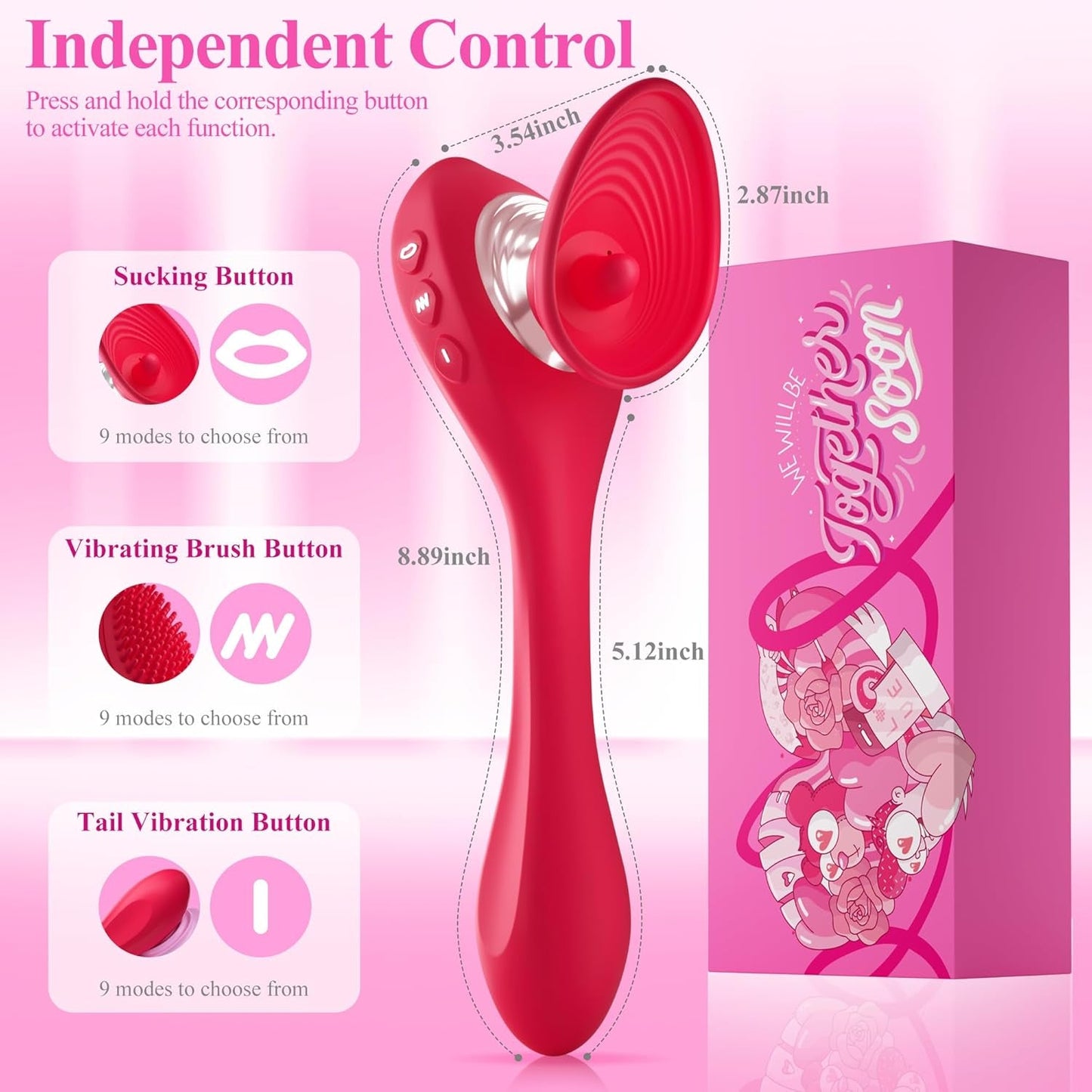 WillowBloom 3-in-1 Bendable Dildo Rose Sucking Vibrator - Vixen | Nova Network