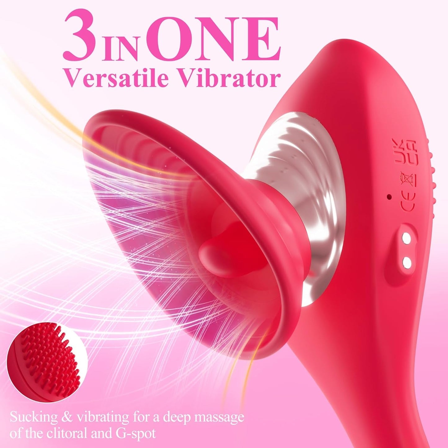 WillowBloom 3-in-1 Bendable Dildo Rose Sucking Vibrator - Vixen | Nova Network